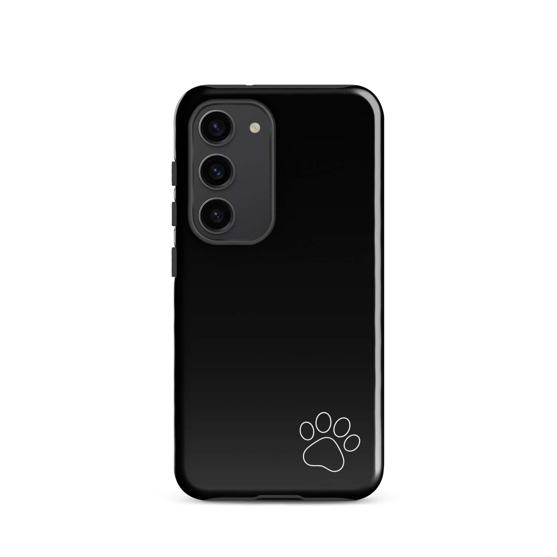 Phone Case with paw print for Samsung Galaxy, minimalist black design for animal lovers