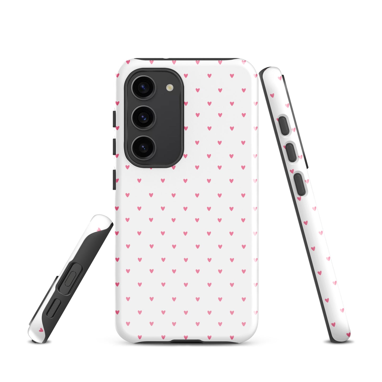 Phone Case for Samsung Galaxy with playful heart-dot pattern, minimalist and cute design, showcasing tiny hearts on a bold background.
