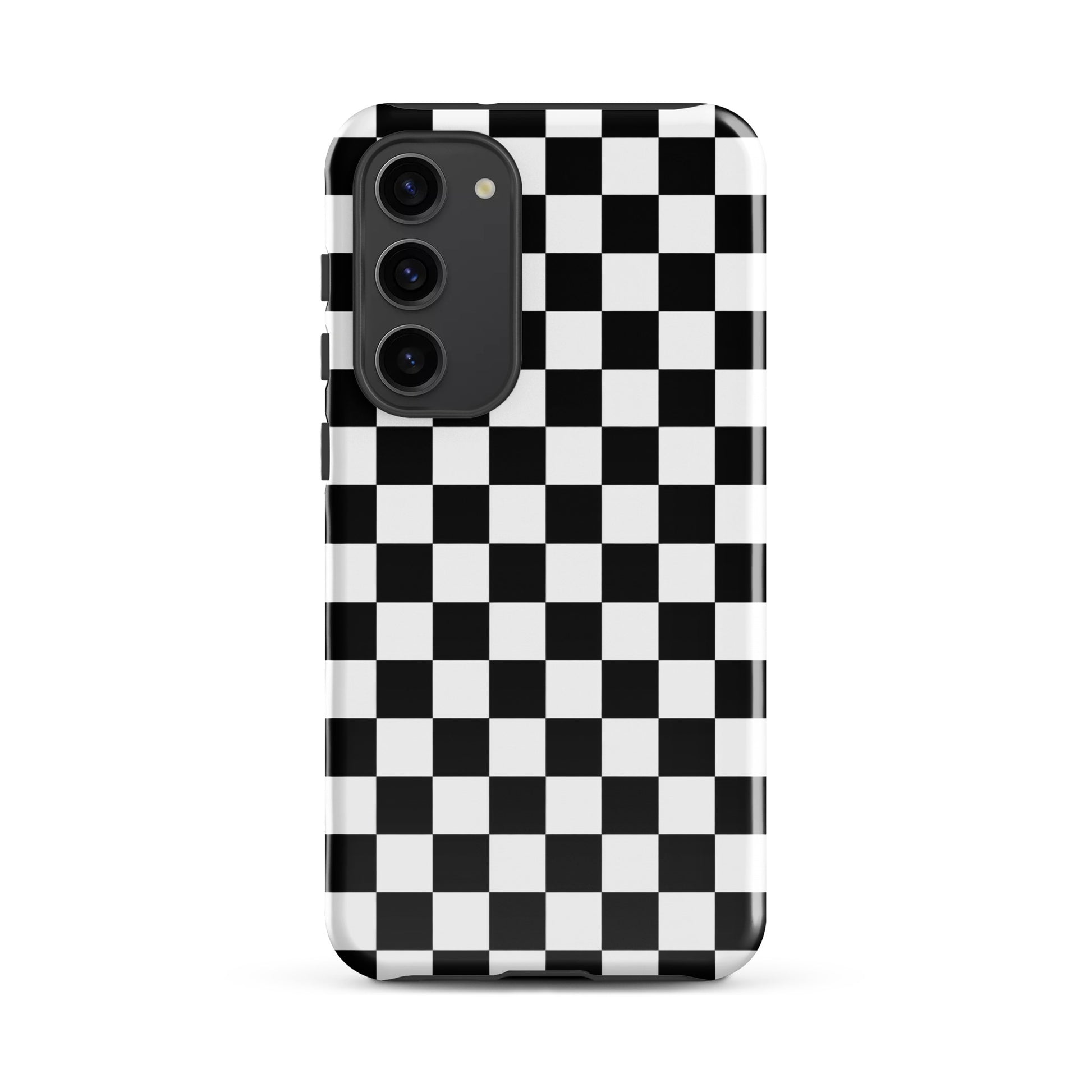 Phone Case for Samsung Galaxy featuring bold black-and-white checkered pattern