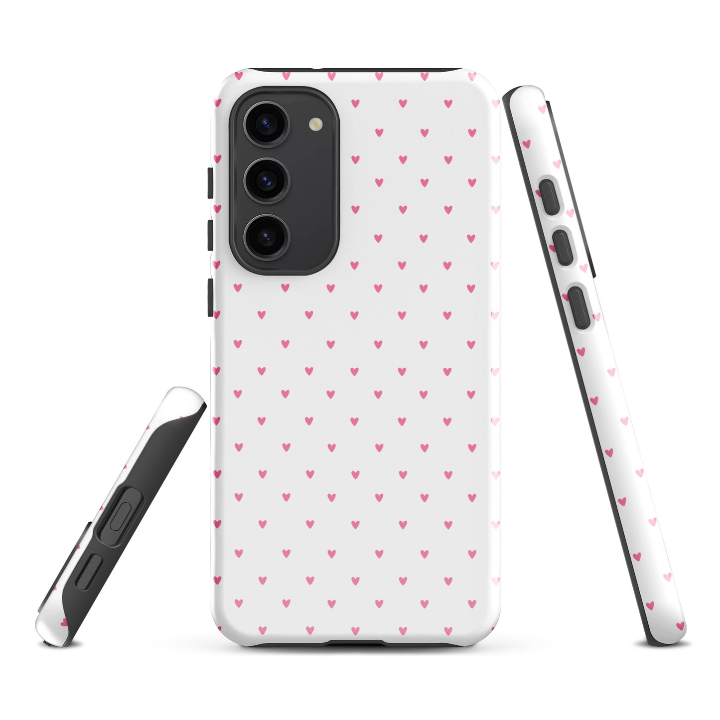 Phone Case for Samsung Galaxy with Heart-Dot Pattern showcasing tiny hearts on a bold background, stylish and modern design.