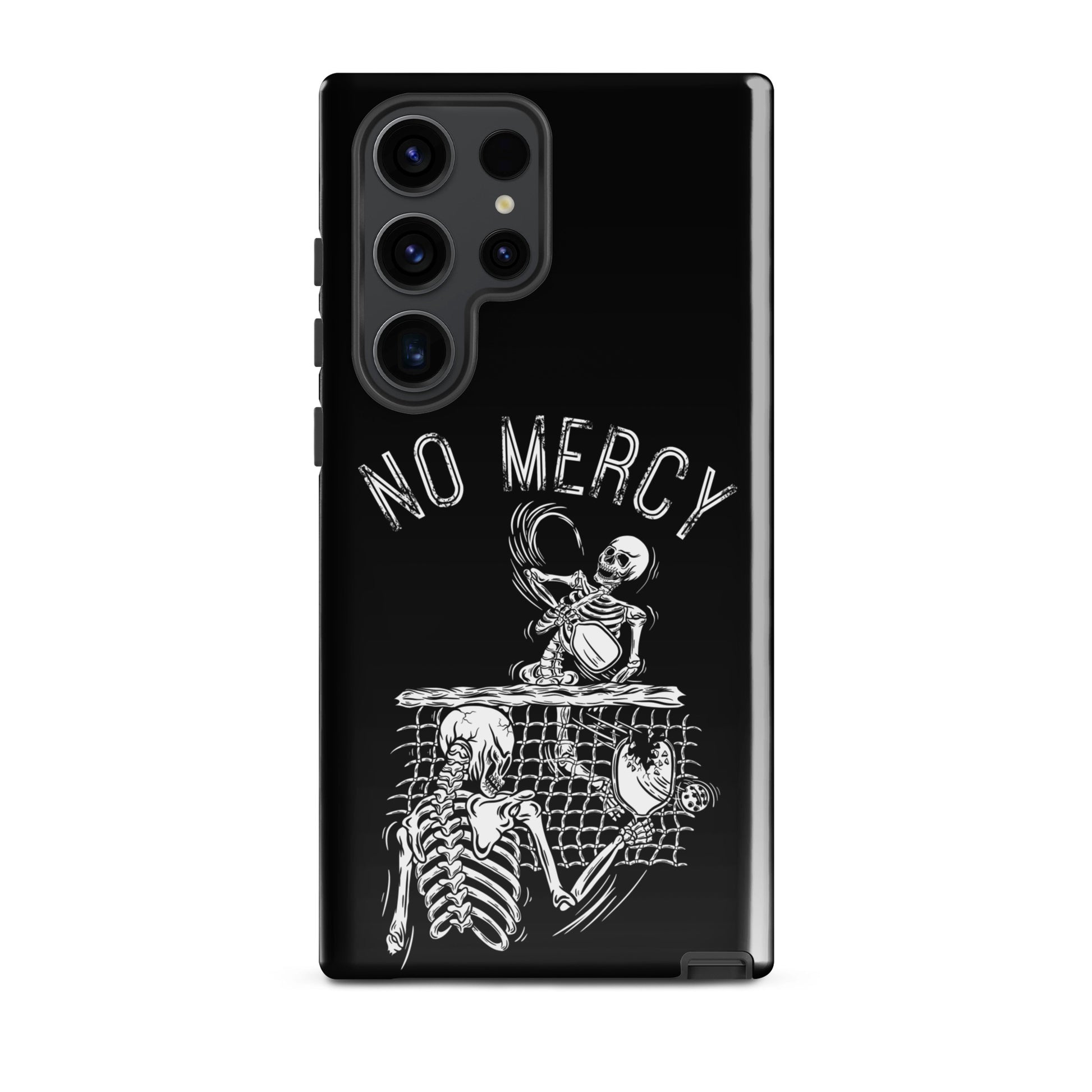 Pickleball Samsung Galaxy Case featuring "No Mercy" design for aggressive players on the court.