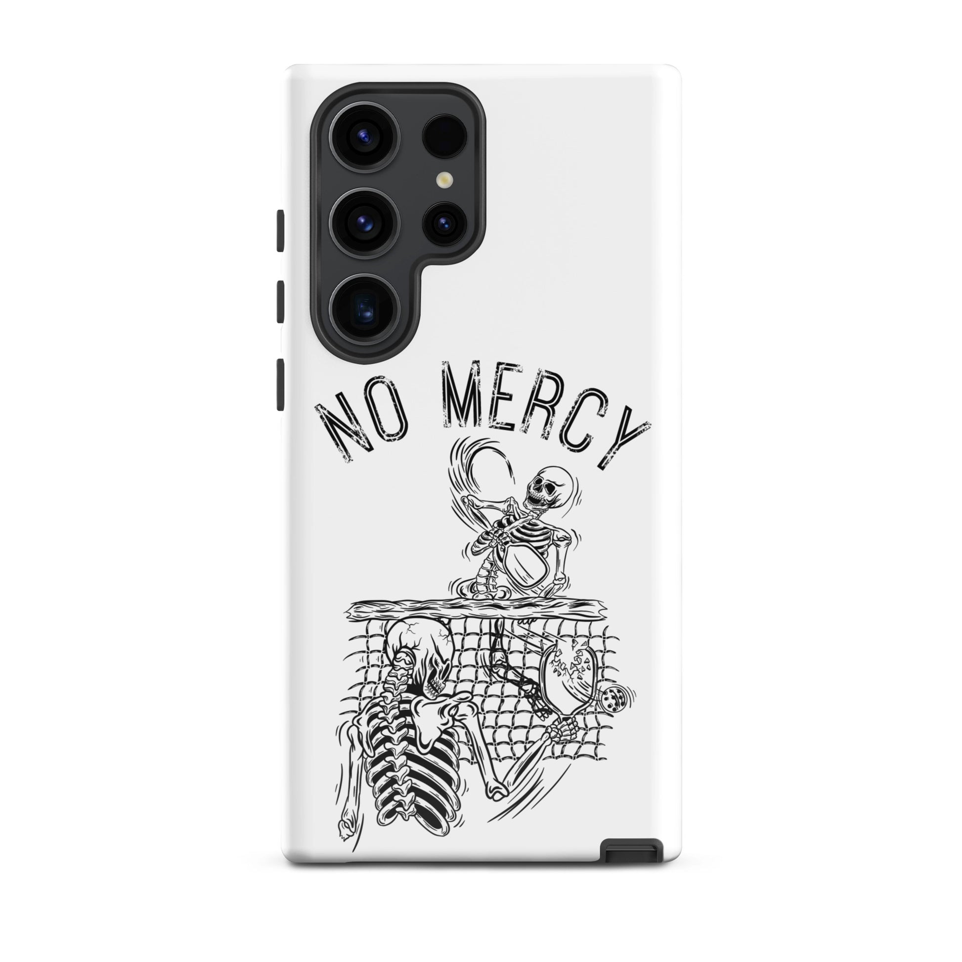 Pickleball Samsung Galaxy case featuring 'No Mercy' design for aggressive players.