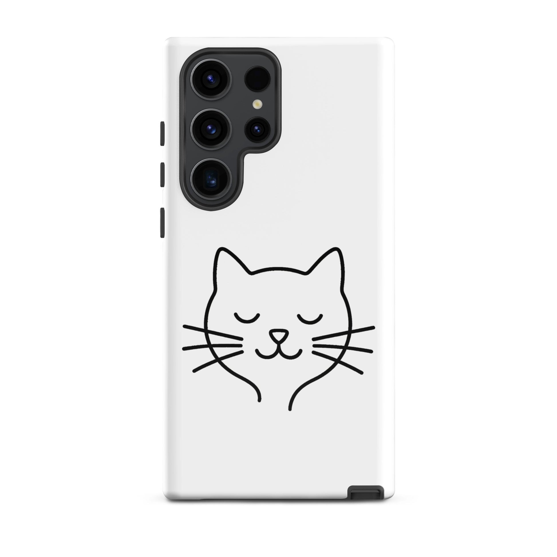 Phone Case for Samsung Galaxy featuring cute minimalist cat line art design.