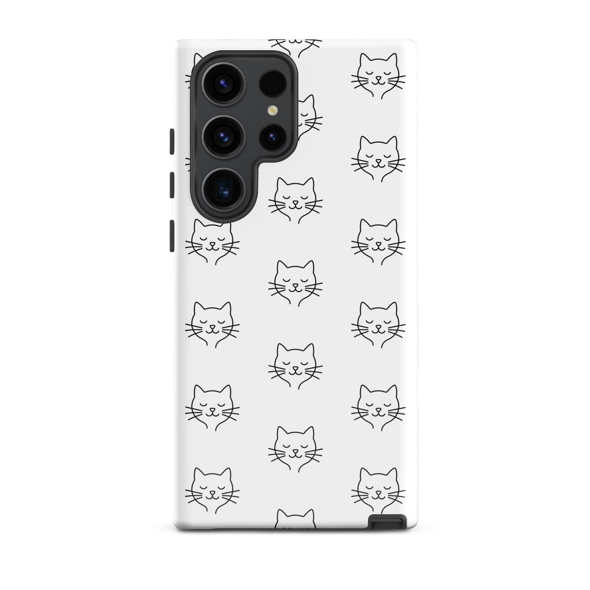 Phone Case for Samsung Galaxy featuring a cute minimalist cat pattern design