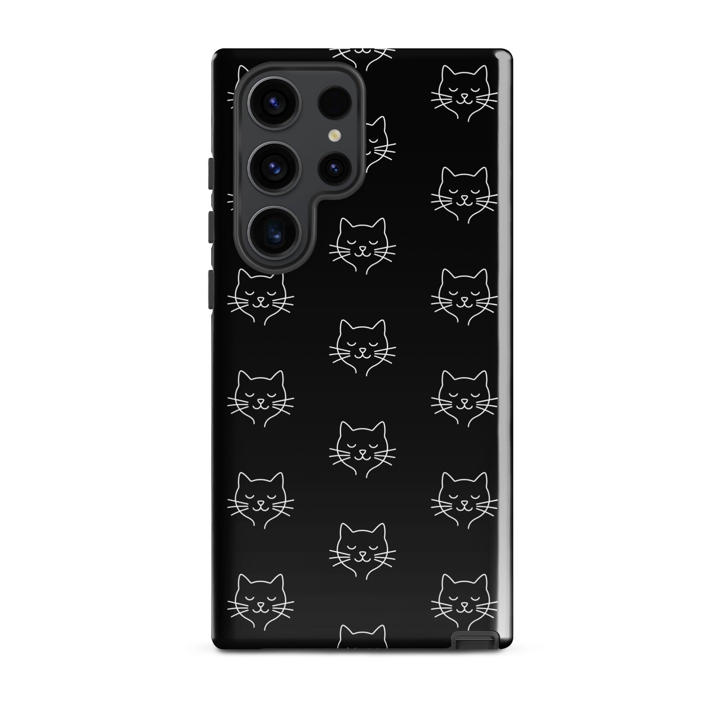 Phone Case for Samsung Galaxy with cute minimalist cat pattern design, stylish protection for cat lovers.