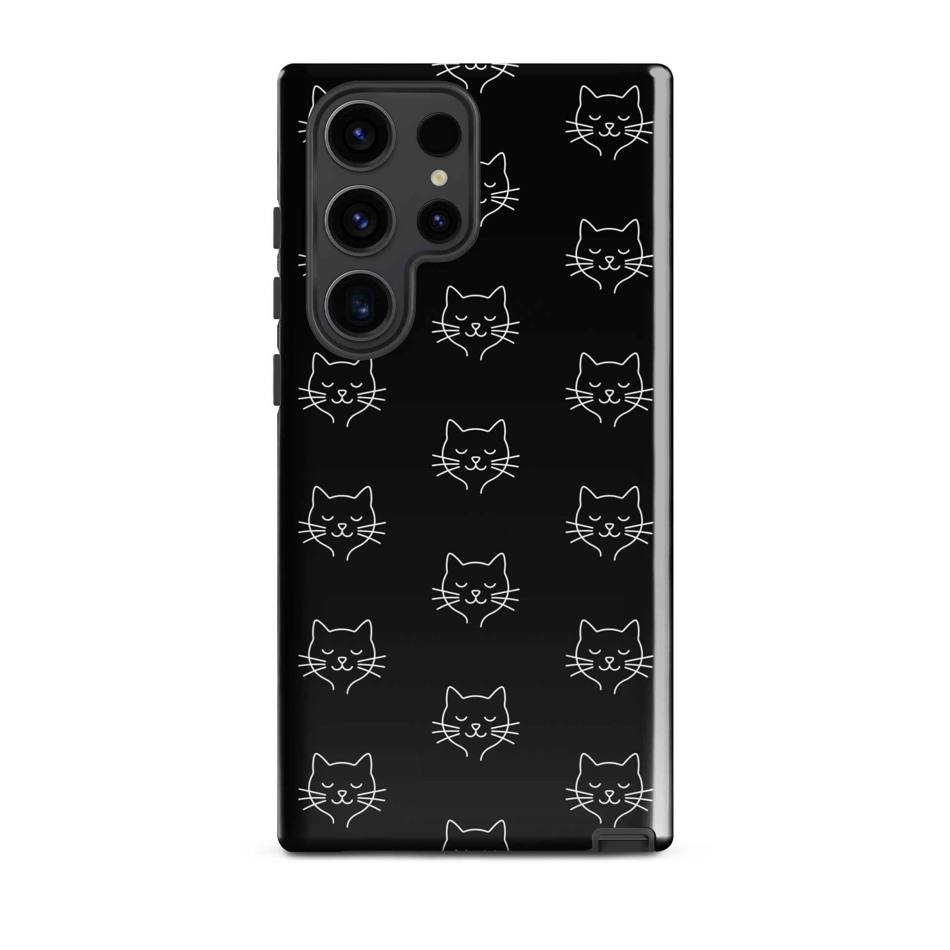 Phone Case for Samsung Galaxy with cute minimalist cat pattern design, stylish protection for cat lovers.