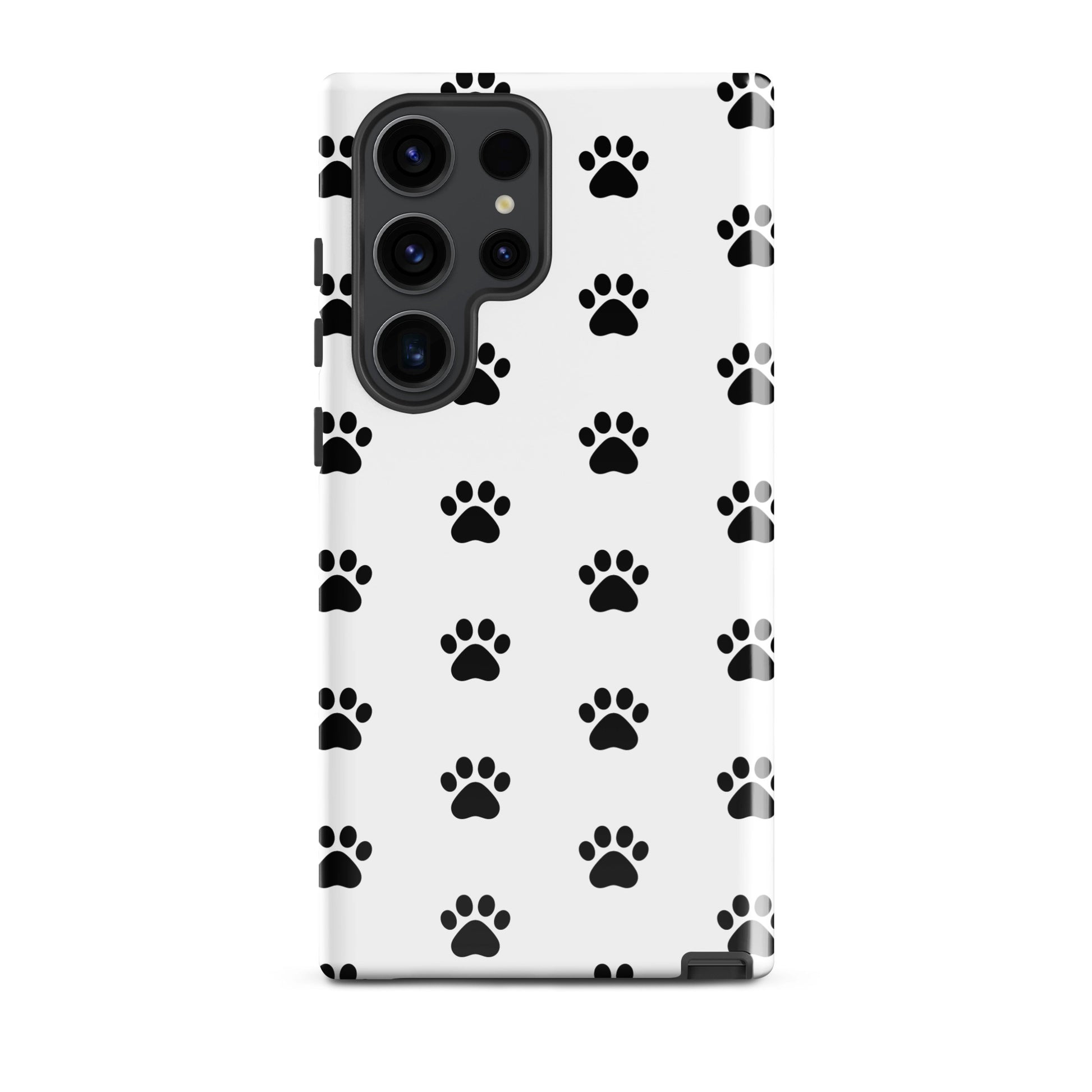 Phone Case for Samsung Galaxy featuring a stylish paw print design for pet lovers.