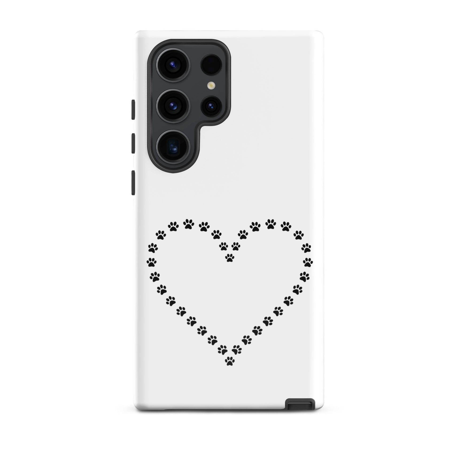 Phone Case for Samsung Galaxy featuring paw print heart design for pet lovers.
