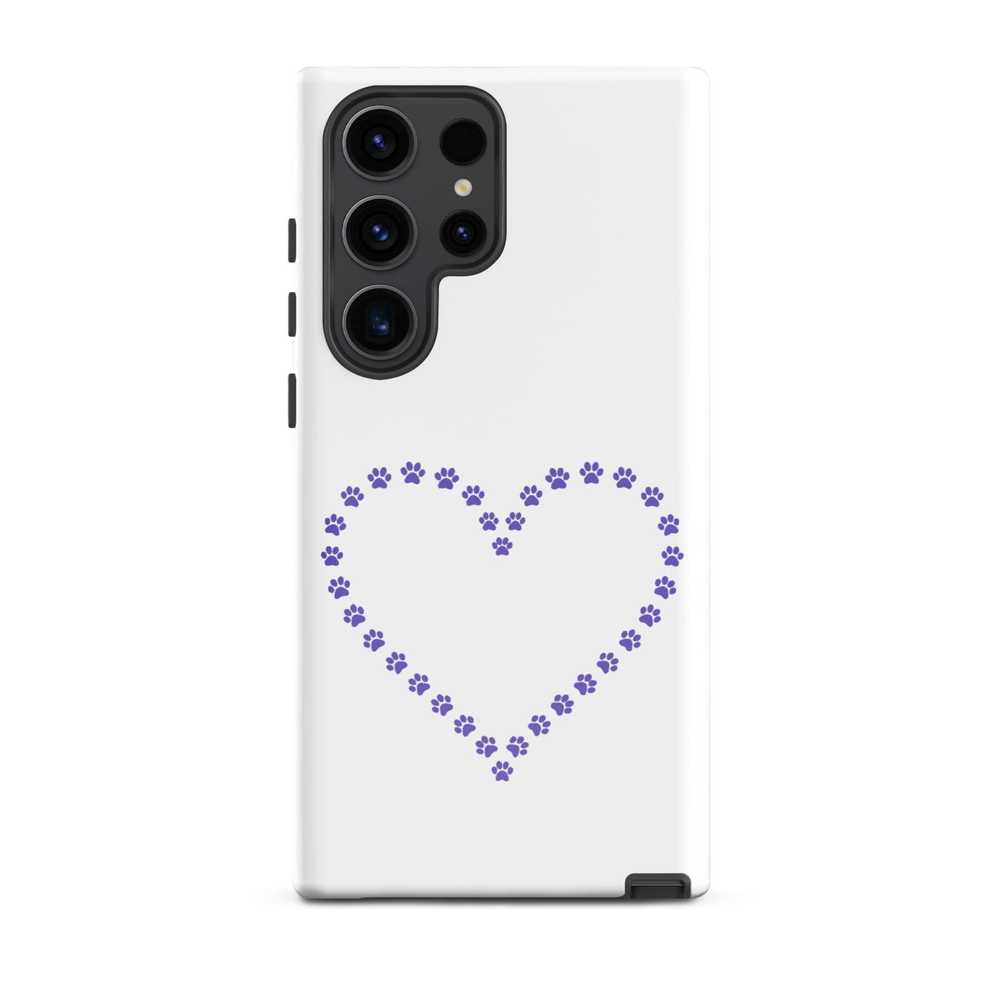 Phone Case for Samsung Galaxy with paw print heart design, perfect for pet lovers.
