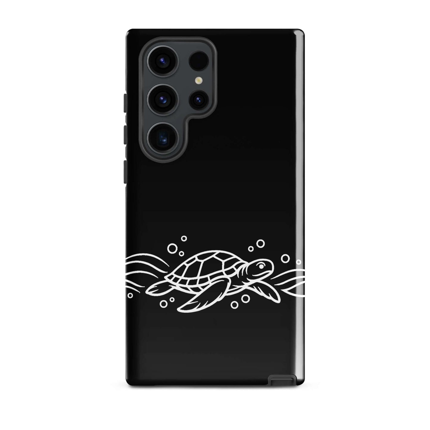 Phone Case for Samsung Galaxy featuring a minimalist sea turtle and abstract waves design