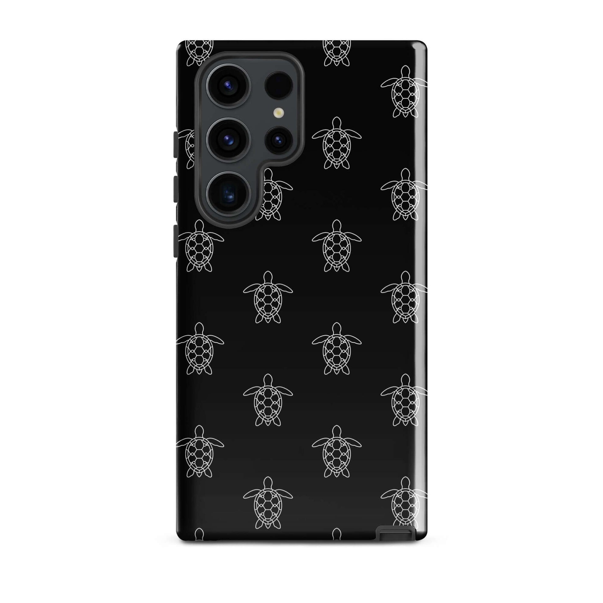 Phone Case for Samsung Galaxy with minimalist sea turtle pattern in black and white design.