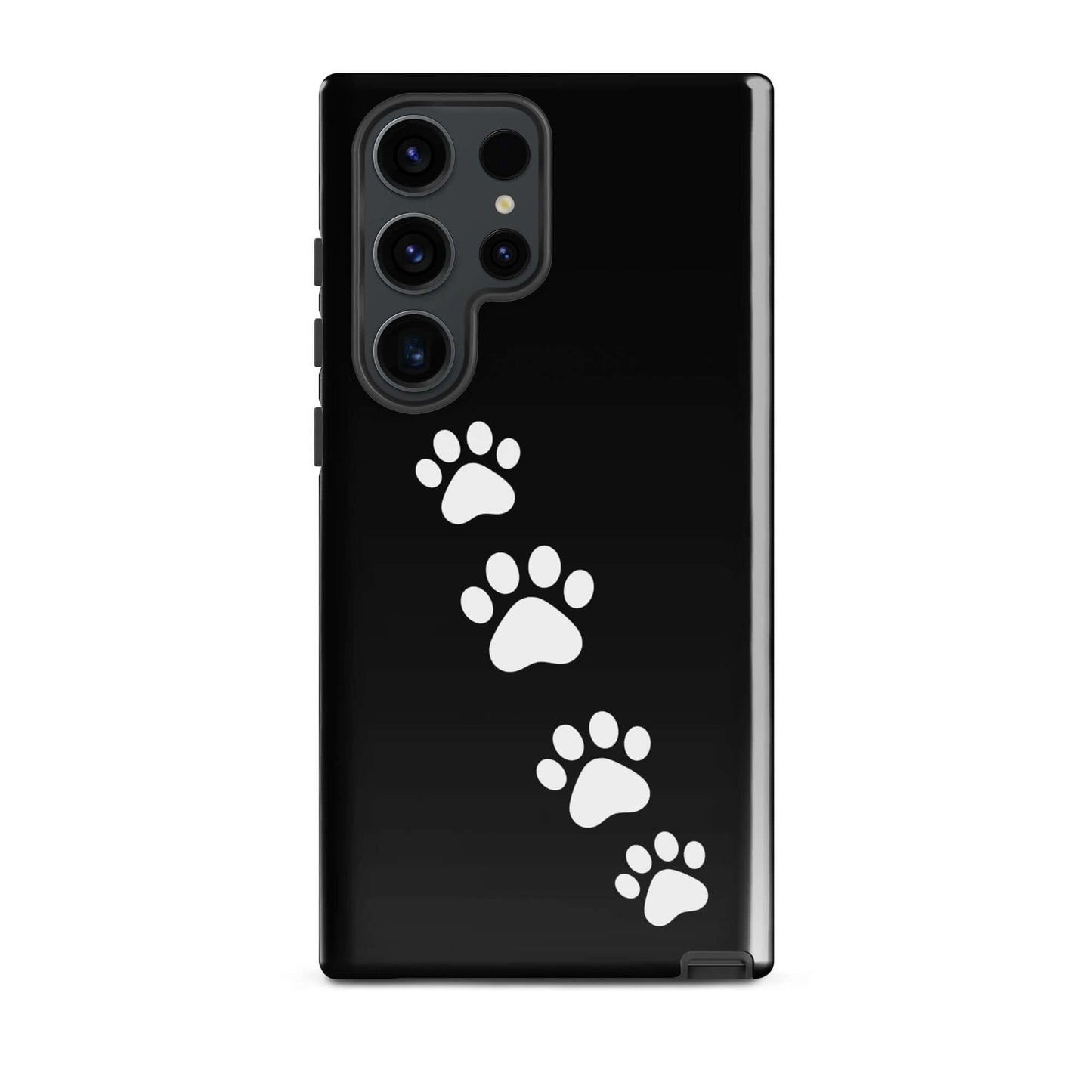 Phone case for Samsung Galaxy featuring diagonal paw print design for pet lovers