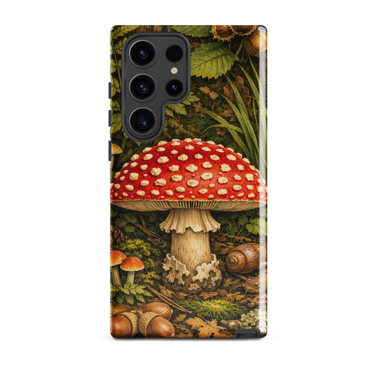 Phone Case with Amanita muscaria mushroom design for Samsung Galaxy.