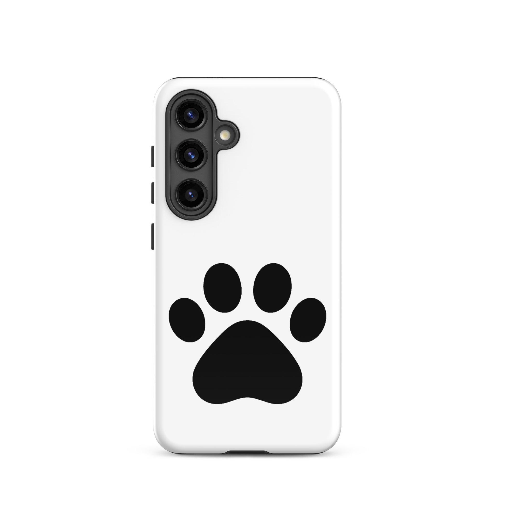 Phone Case for Samsung Galaxy with minimalist black paw print design for pet lovers