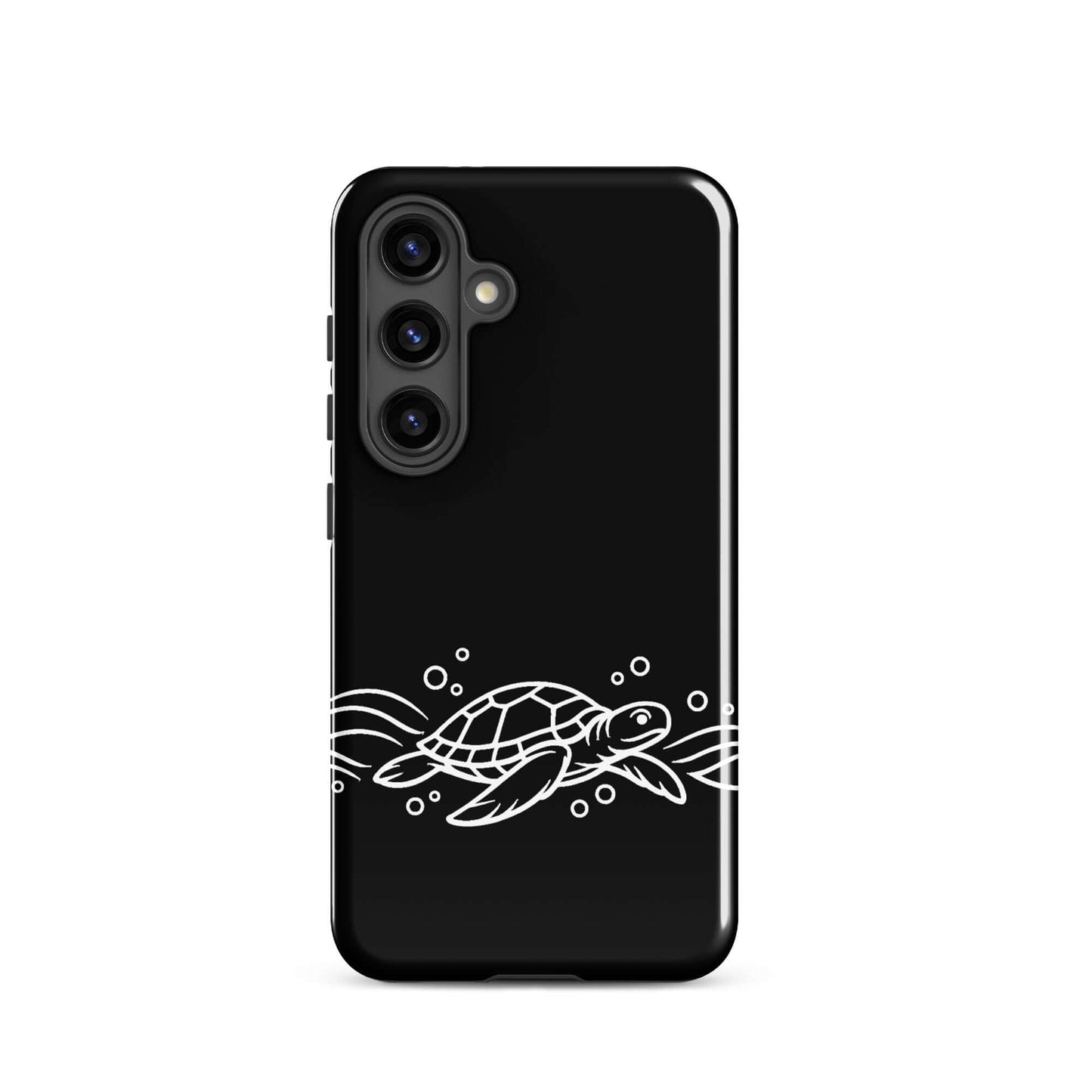 Phone Case for Samsung Galaxy featuring minimalist sea turtle and waves design.