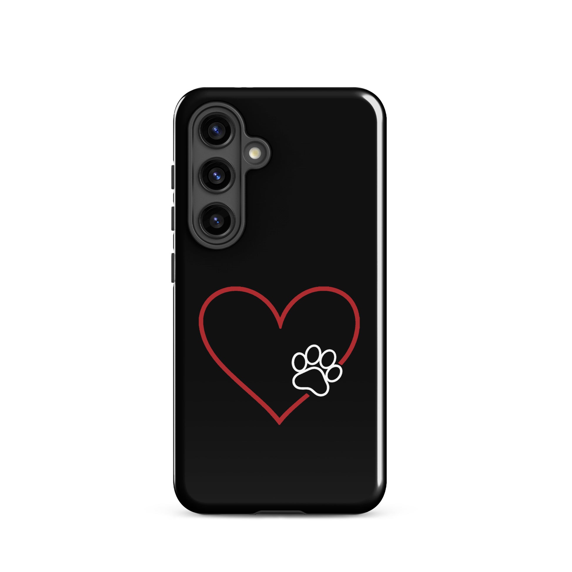 Phone Case for Samsung Galaxy with heart and paw print design, symbolizing love and loyalty for pet enthusiasts. Perfect phone accessory.