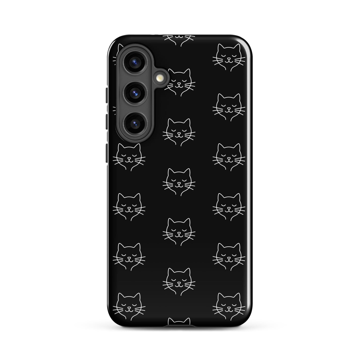 Phone Case for Samsung Galaxy featuring a cute minimalist cat pattern design