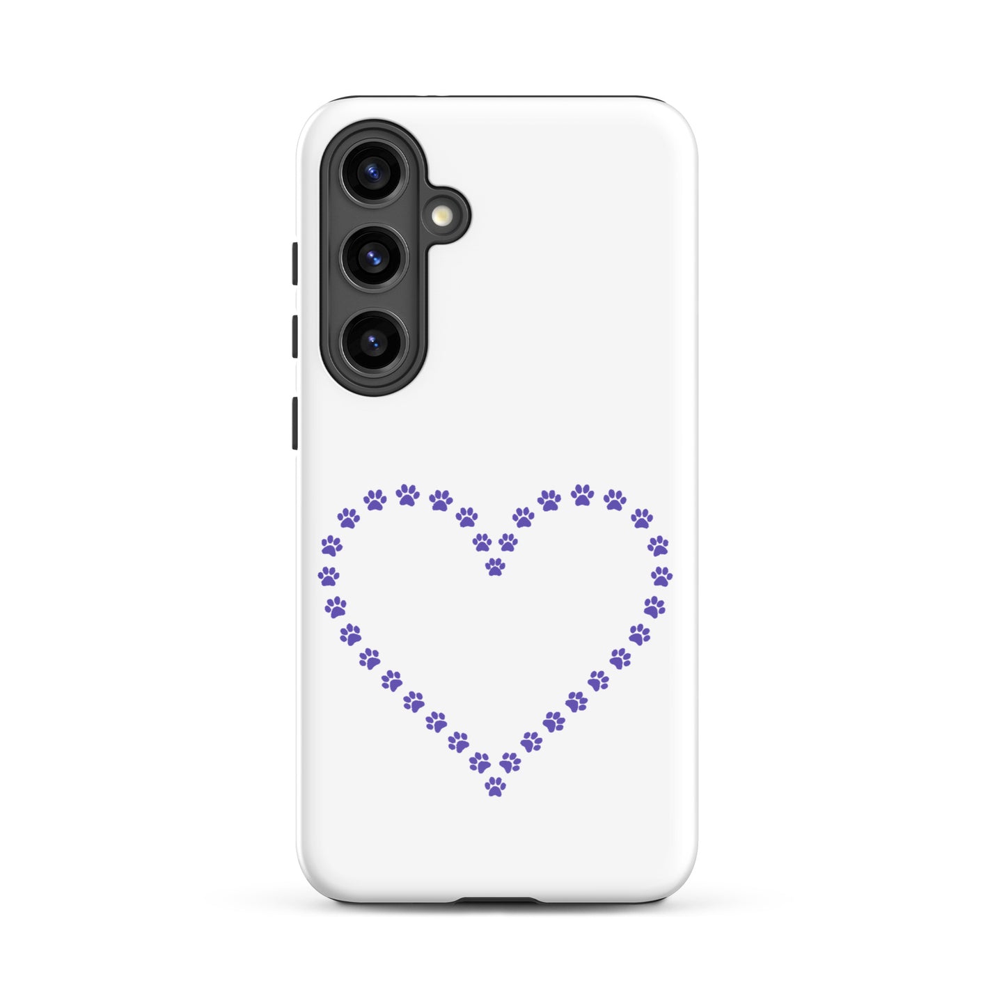 Phone Case for Samsung Galaxy with paw print heart design for pet lovers.