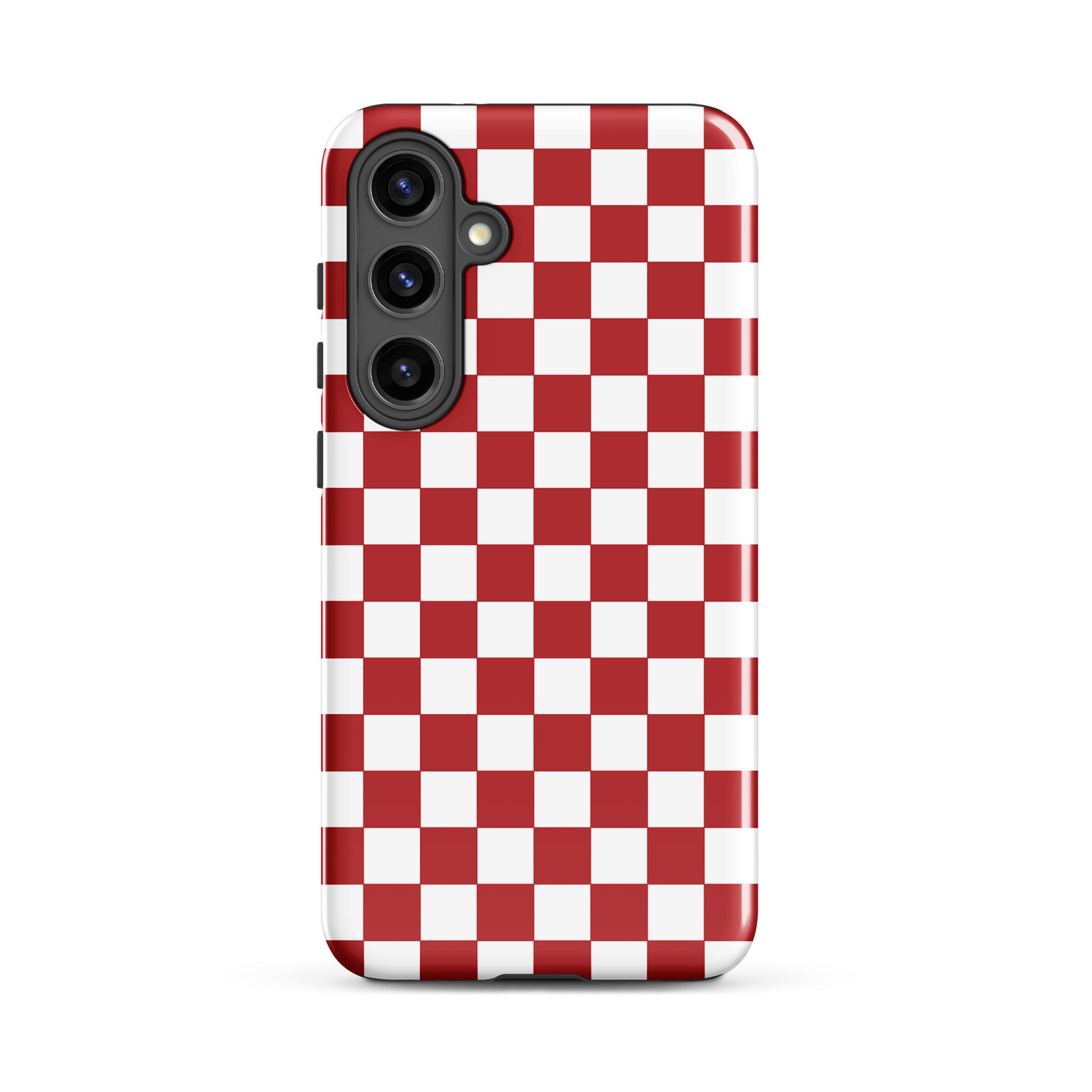 Phone Case for Samsung Galaxy in crimson red checkered design adds style and personality to your phone.