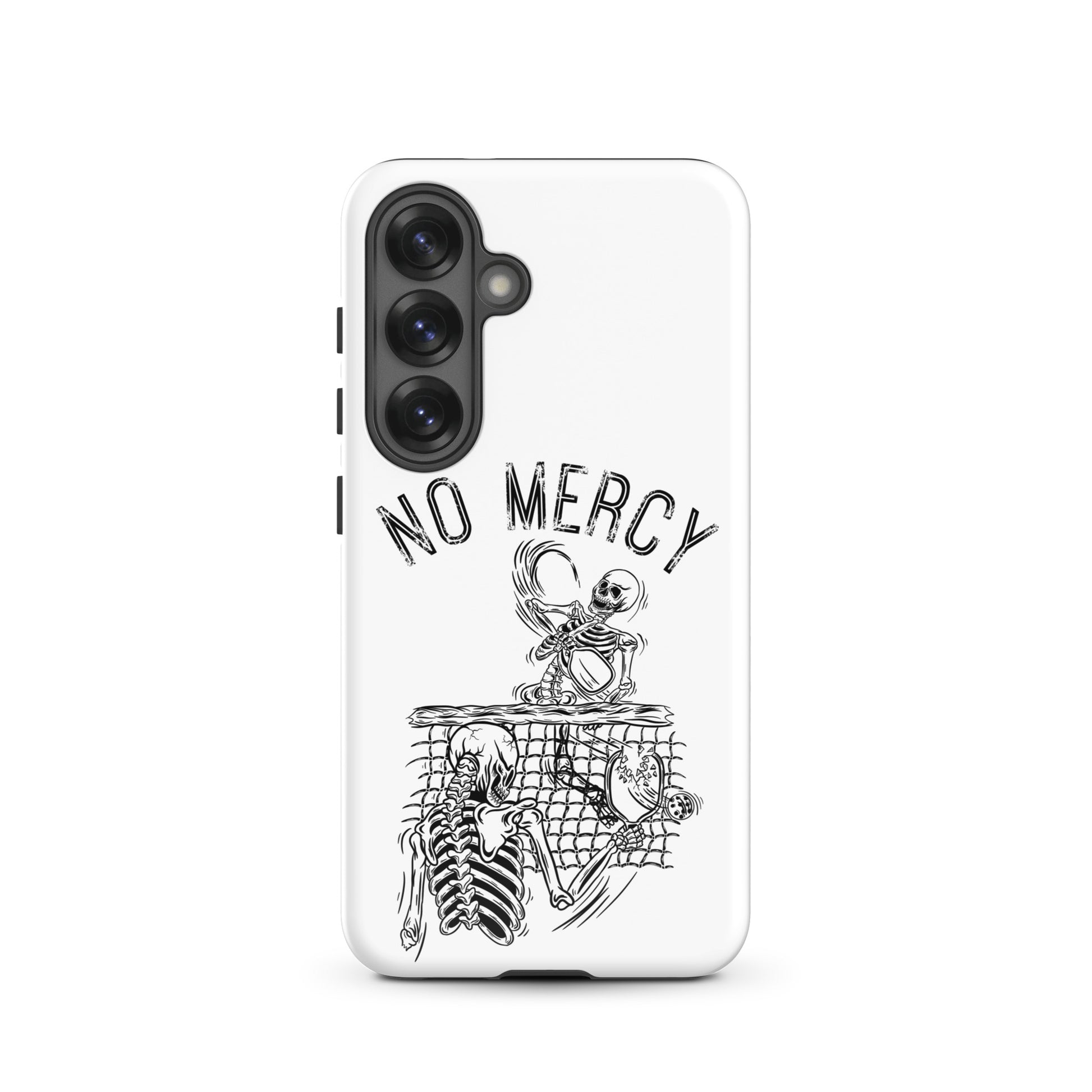 Pickleball Samsung Galaxy Case featuring 'No Mercy' design for aggressive players.