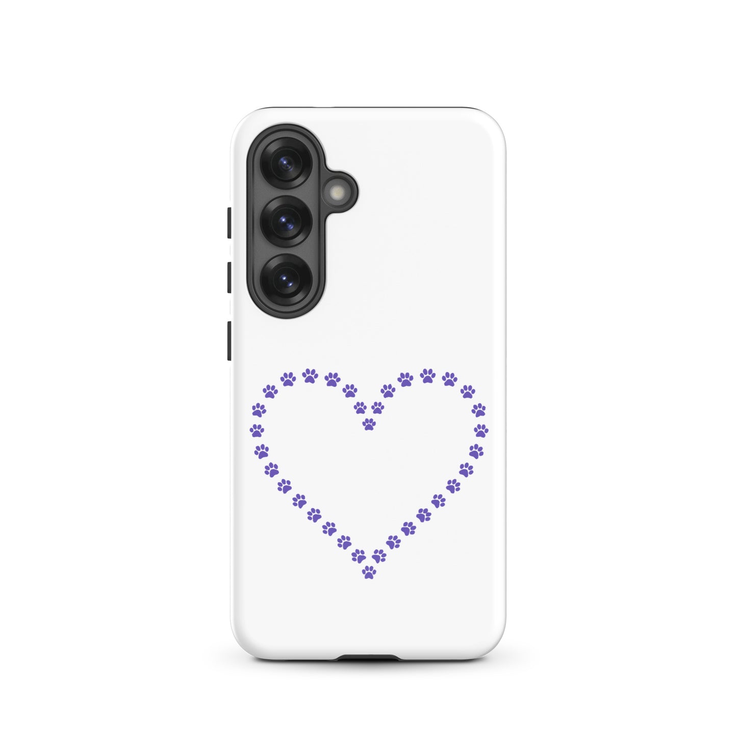 Phone Case for Samsung Galaxy featuring a heart design made of paw prints, ideal for pet lovers.