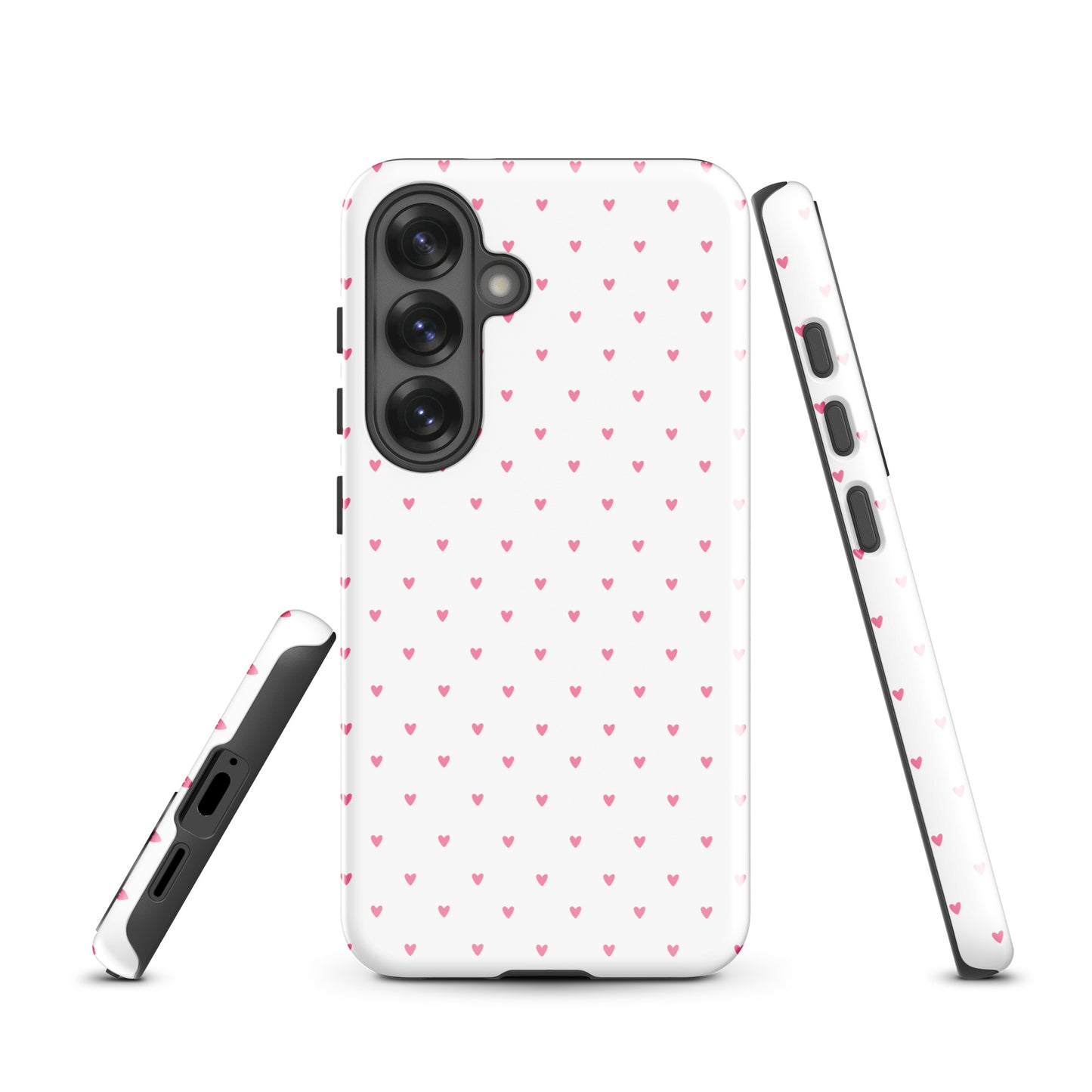 Phone Case for Samsung Galaxy with playful heart-dot pattern on a sleek background, combining cute and stylish design.