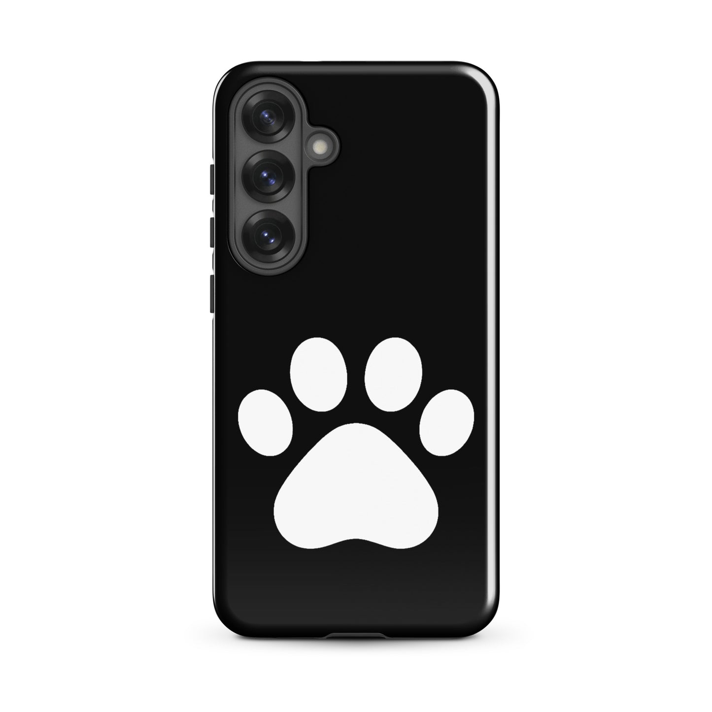 Phone Case for Samsung Galaxy featuring a minimalist white paw print design, ideal for pet lovers.