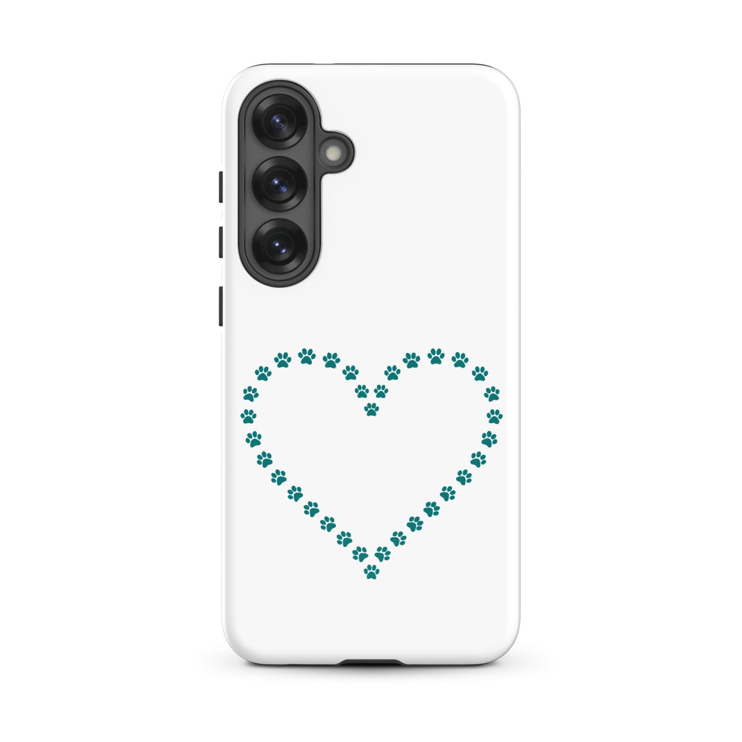Phone Case for Samsung Galaxy featuring paw print heart design for pet lovers.