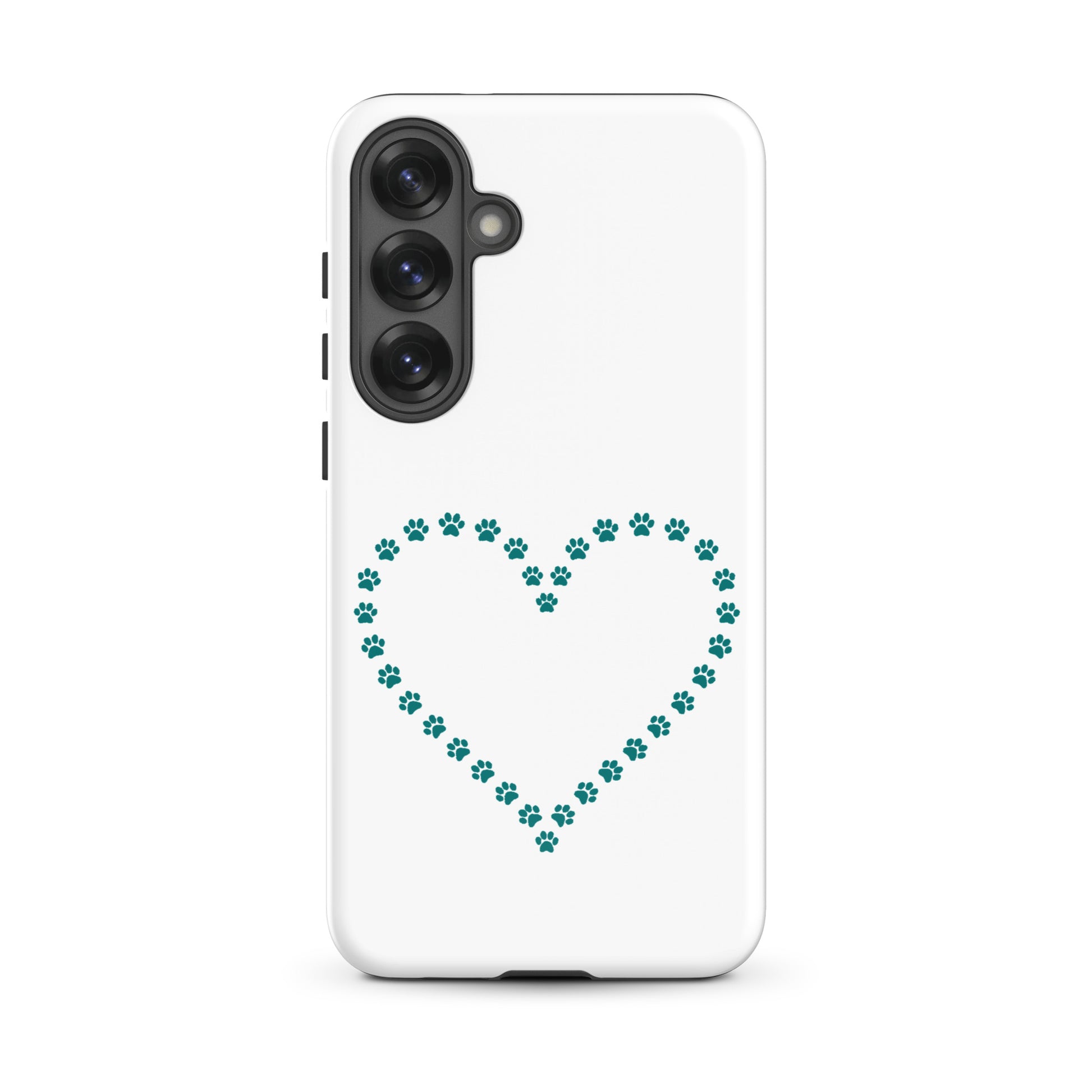 Phone Case for Samsung Galaxy featuring paw print heart design for pet lovers.