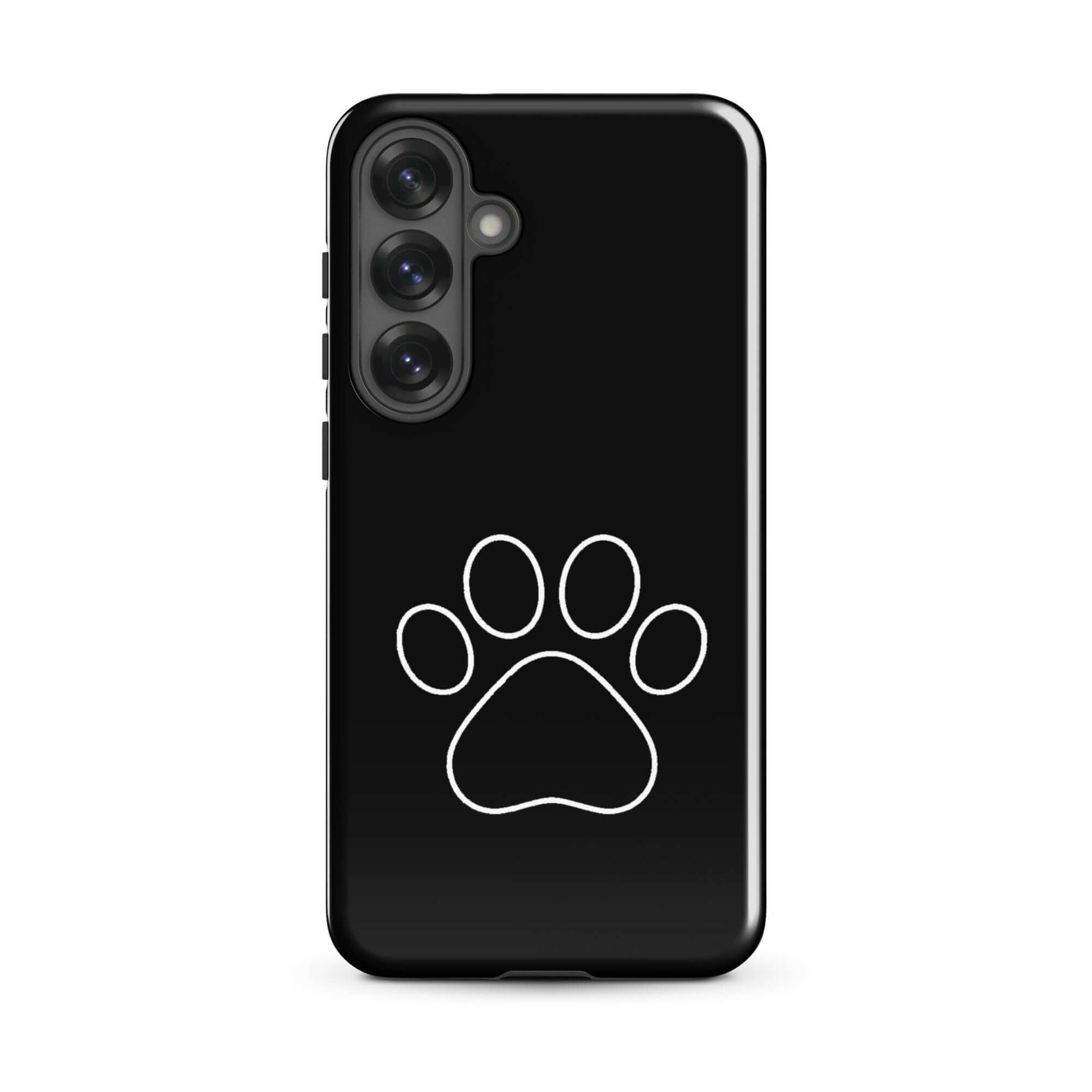 Phone Case for Samsung Galaxy featuring a minimalist paw print design, perfect for pet lovers.