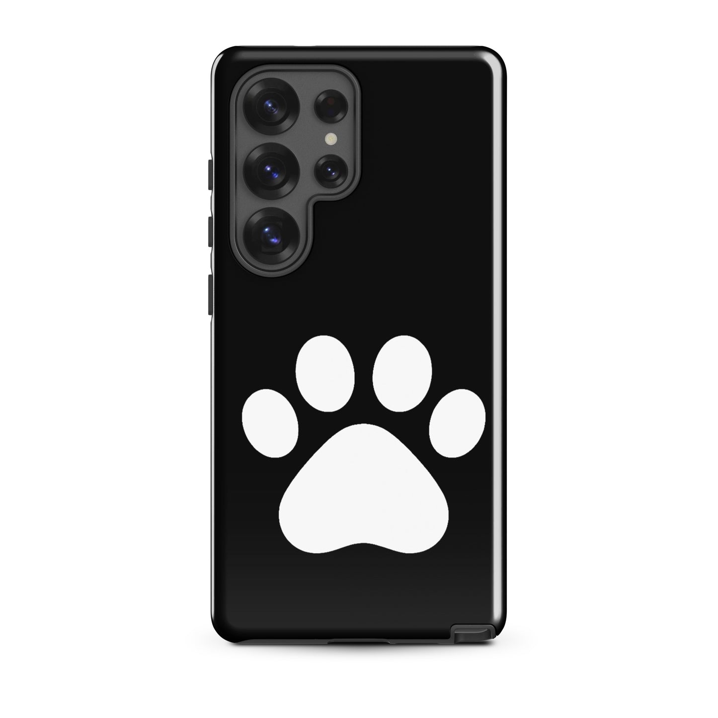 Phone Case for Samsung Galaxy with minimalist white paw print design, perfect for pet lovers.