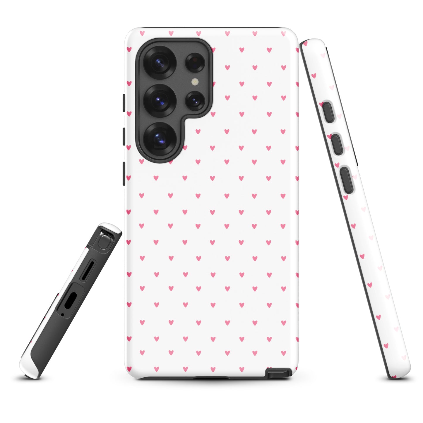 Phone Case for Samsung Galaxy with heart-dot pattern, playful design showcasing tiny hearts for a cute and modern look.