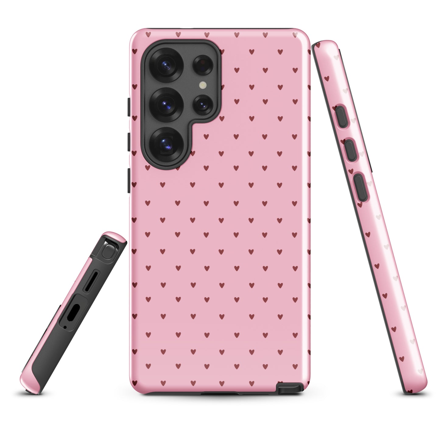 Phone Case for Samsung Galaxy with heart-dot pattern and playful polka-dot design, showcasing a minimalist and stylish look.