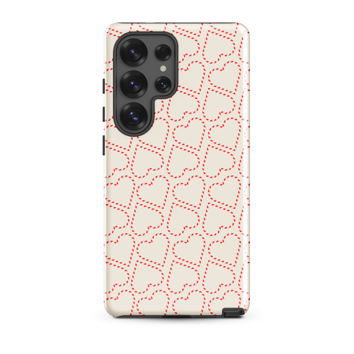 Phone Case with holiday candy cane heart pattern for Samsung Galaxy