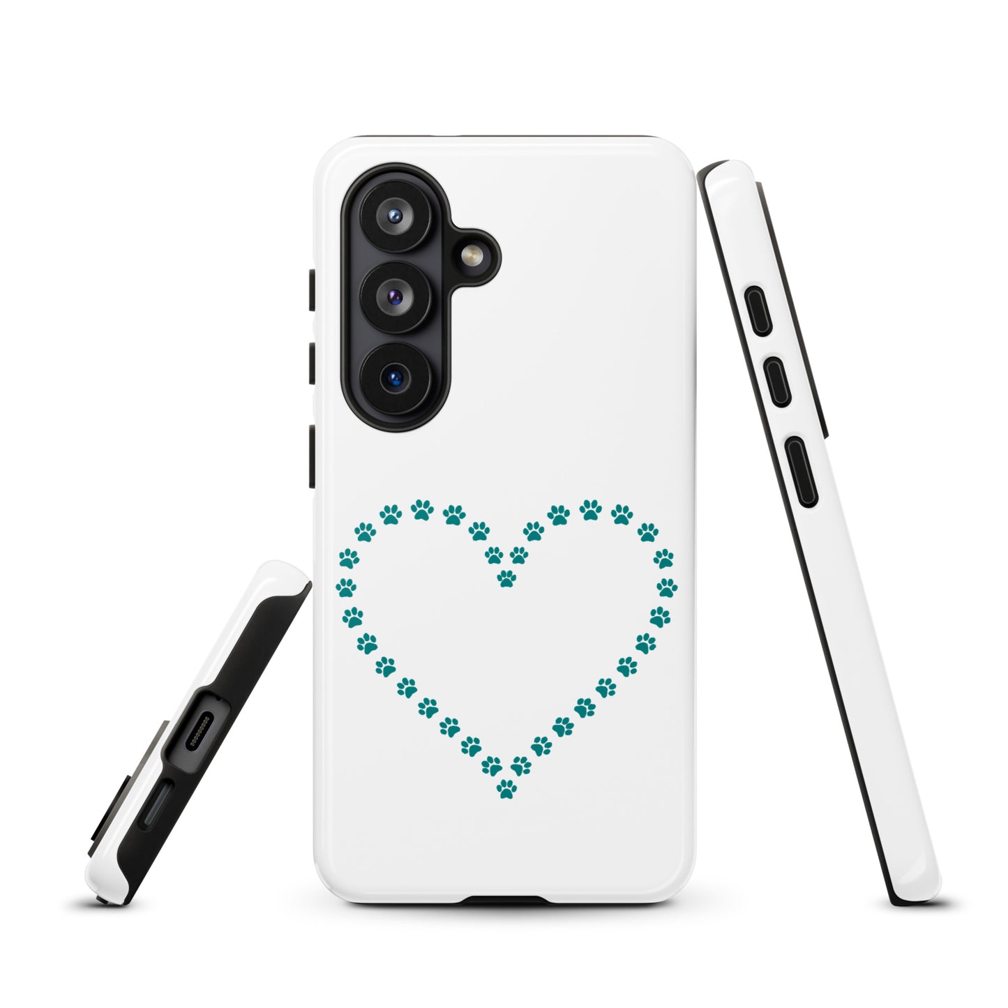 Phone Case for Samsung Galaxy with heart-shaped paw print design, perfect for pet lovers and animal enthusiasts.