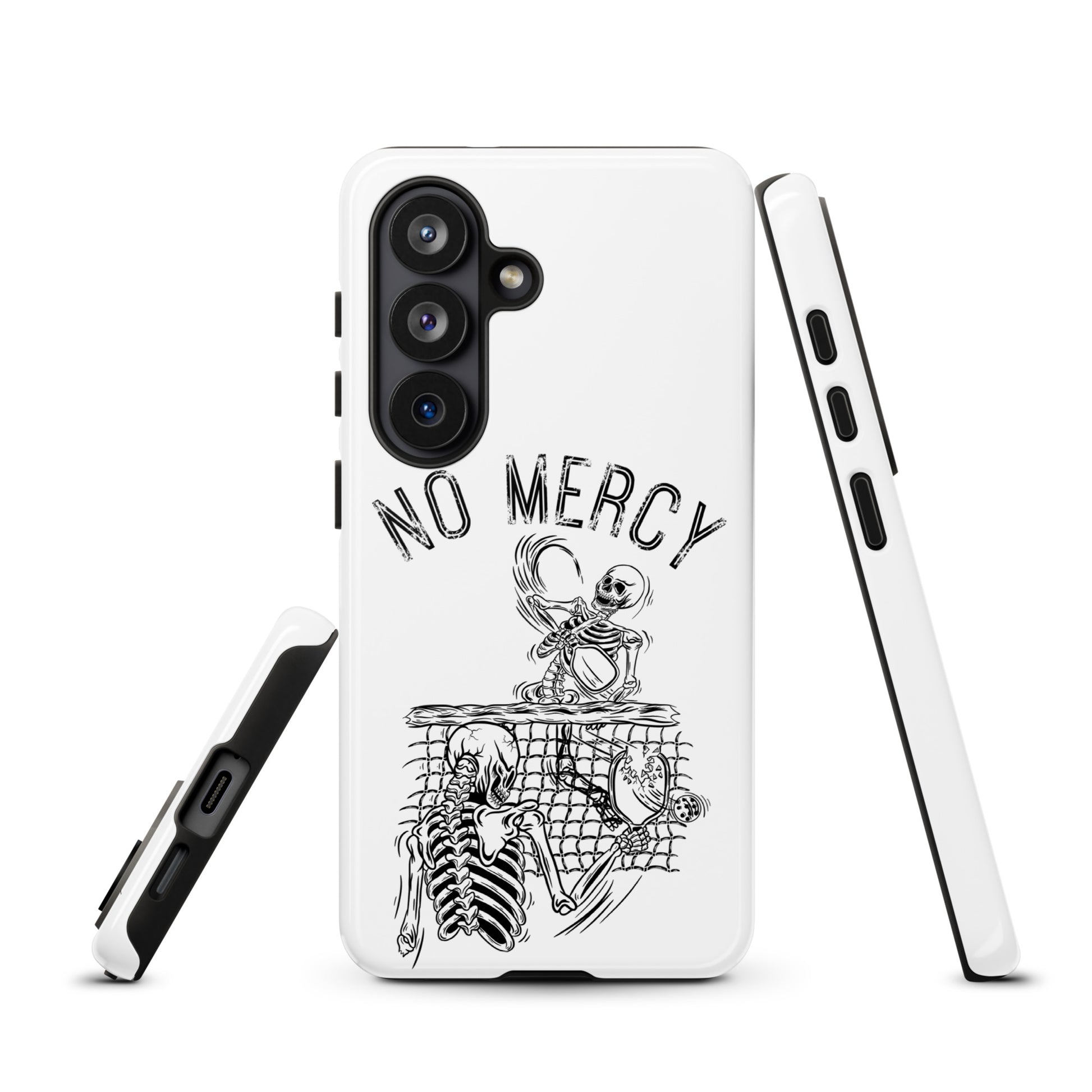 Pickleball Samsung Galaxy case with 'No Mercy' design, perfect for intense players and court dominance.