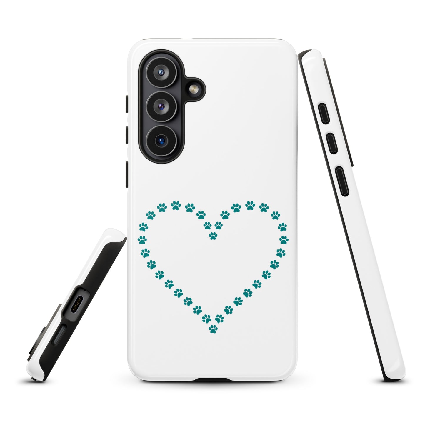 Phone Case for Samsung Galaxy with paw print heart design, ideal for pet lovers seeking durable yet playful protection.