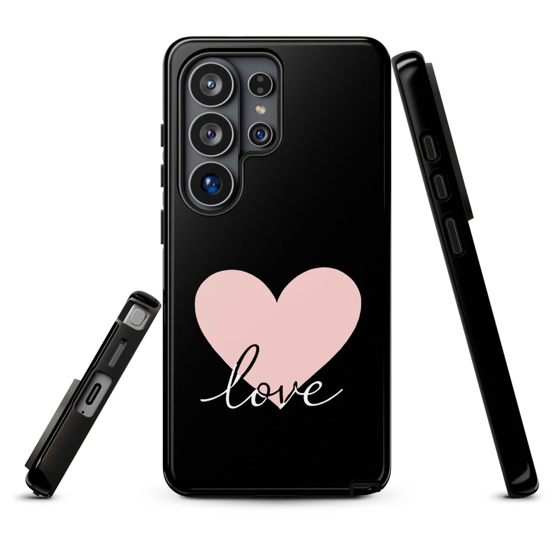 Phone Case Samsung Galaxy with heart and script love design, offering minimalist protection with romantic style.