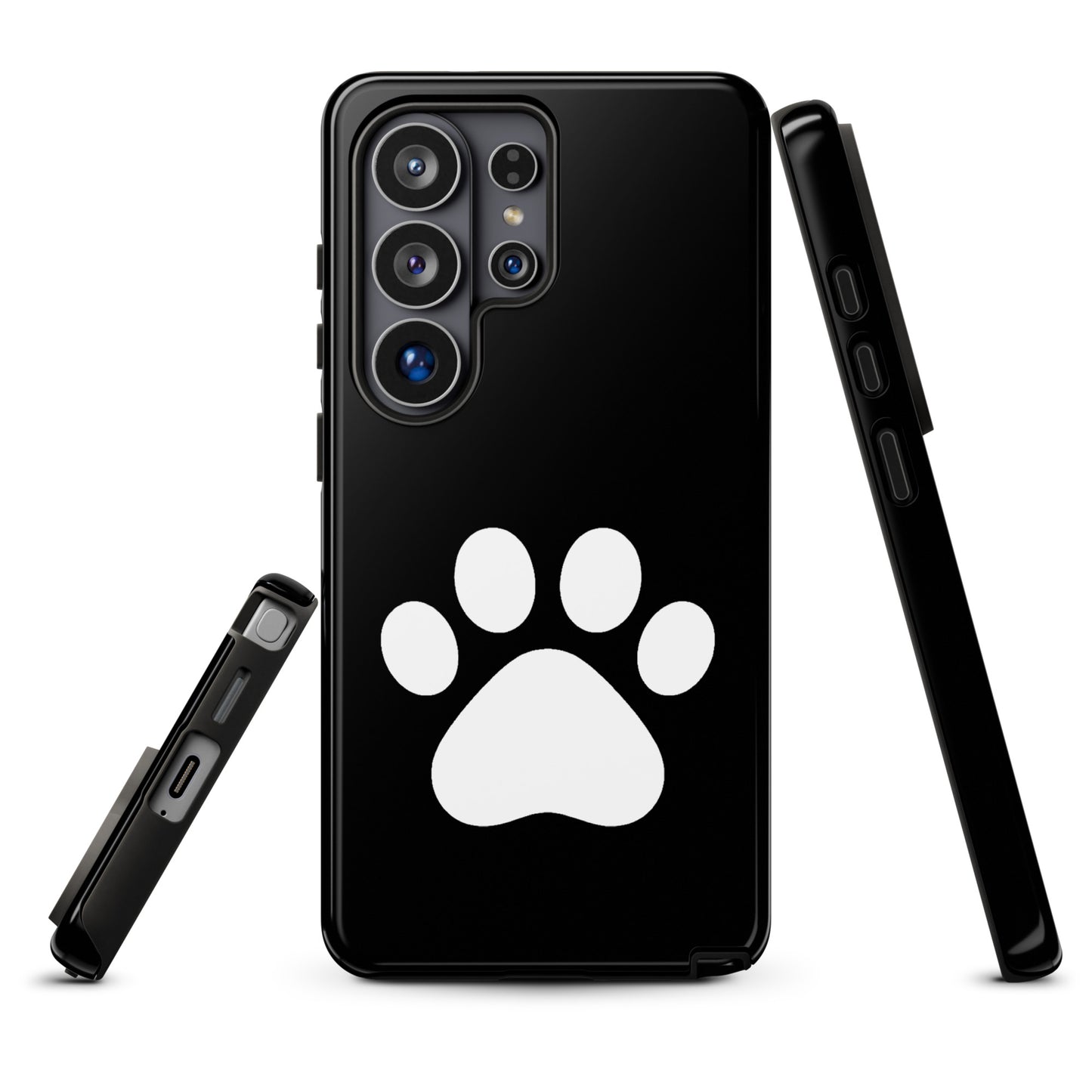 Phone Case for Samsung Galaxy with minimalist paw print design, perfect for pet lovers, featuring cat and dog themed art.