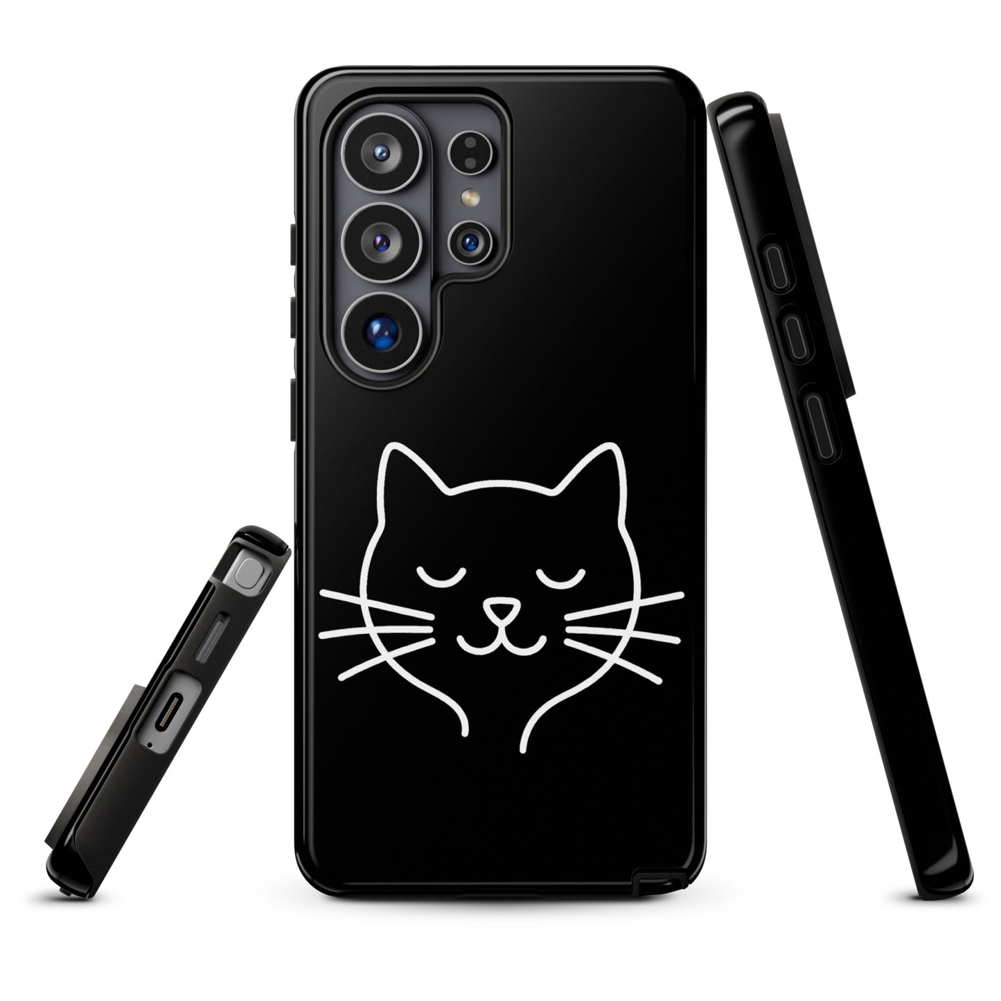 Phone Case for Samsung Galaxy with cute minimalist cat line art design, ideal for cat lovers seeking stylish and durable protection.