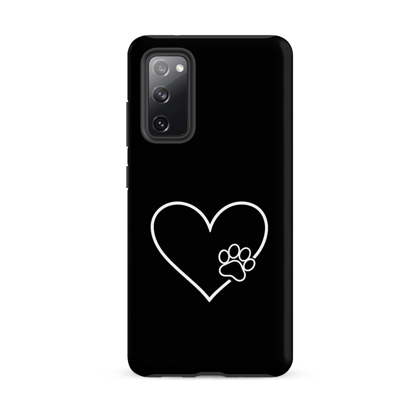 Phone Case featuring elegant heart and paw print design for Samsung Galaxy