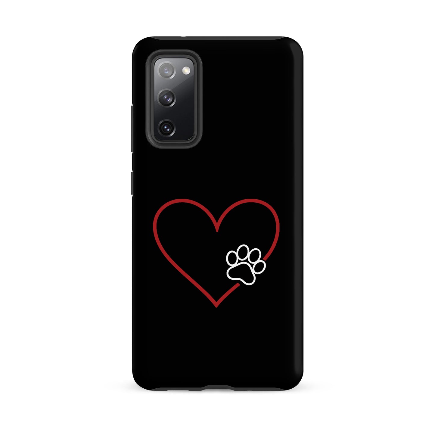 Phone Case for Samsung Galaxy featuring heart and paw print design, symbolizing love and pet connection, perfect for dog or cat lovers.