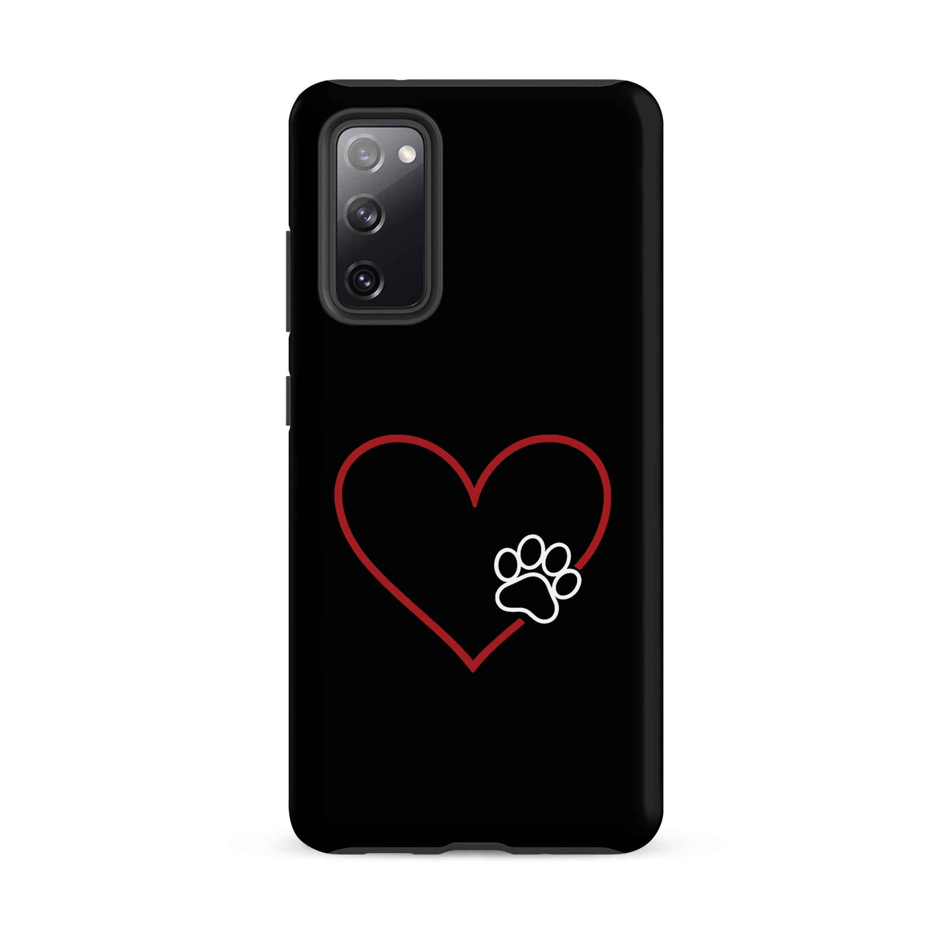 Phone Case for Samsung Galaxy featuring heart and paw print design, symbolizing love and pet connection, perfect for dog or cat lovers.