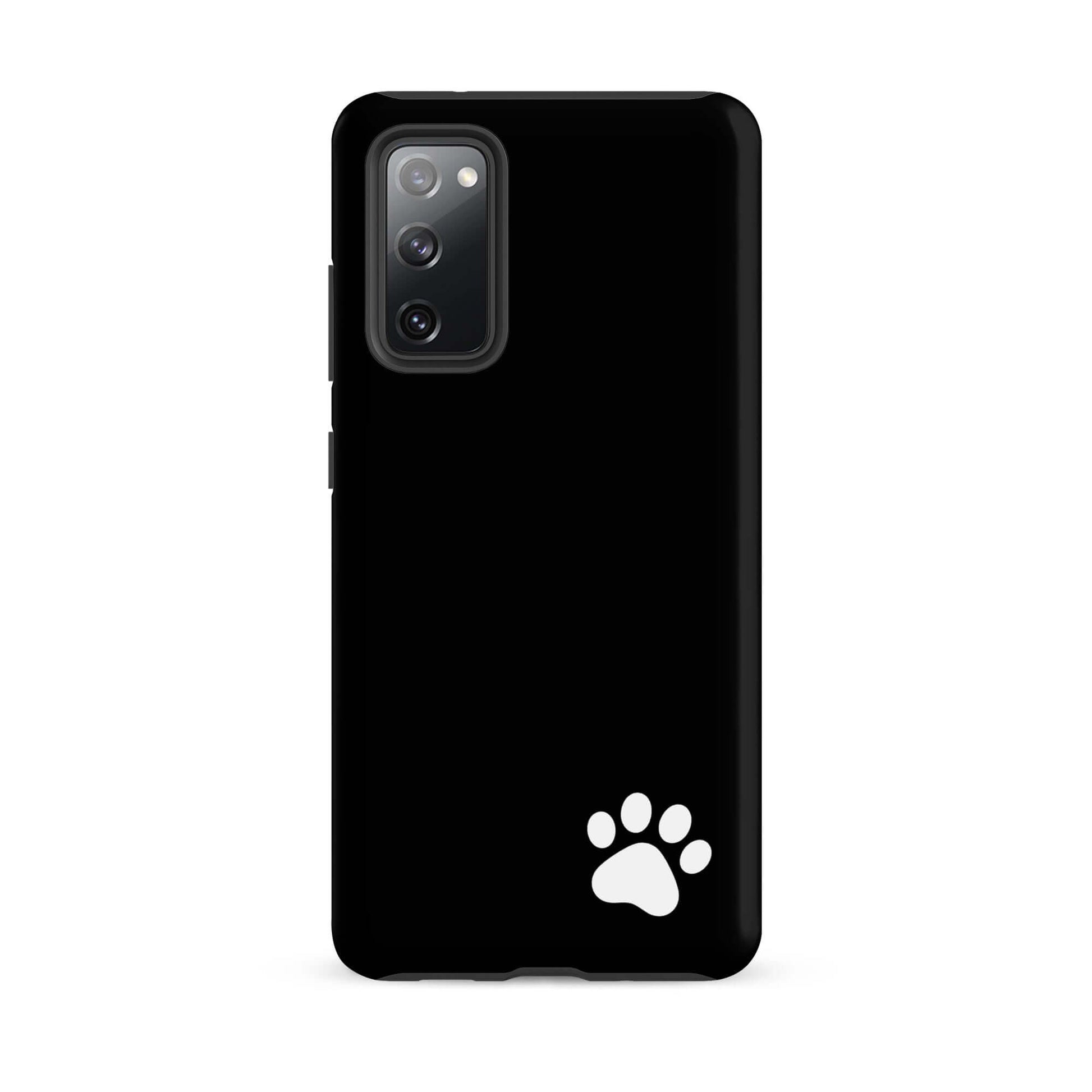 Phone Case for Samsung Galaxy with paw-print design, black luxe minimalist style, sleek and tough for pet lovers.