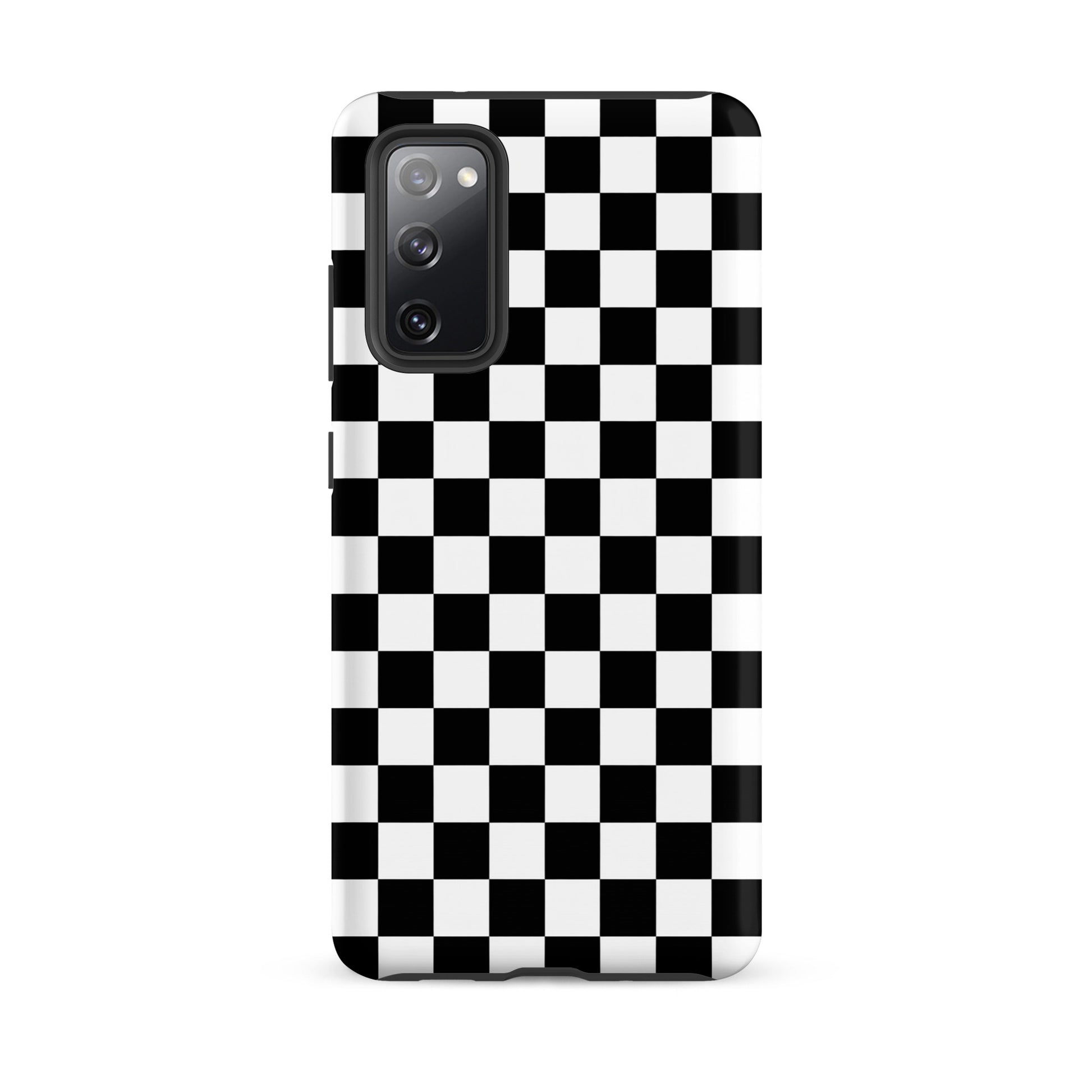 Phone Case for Samsung Galaxy with black-and-white checkered pattern, bold design for a stylish and playful look.