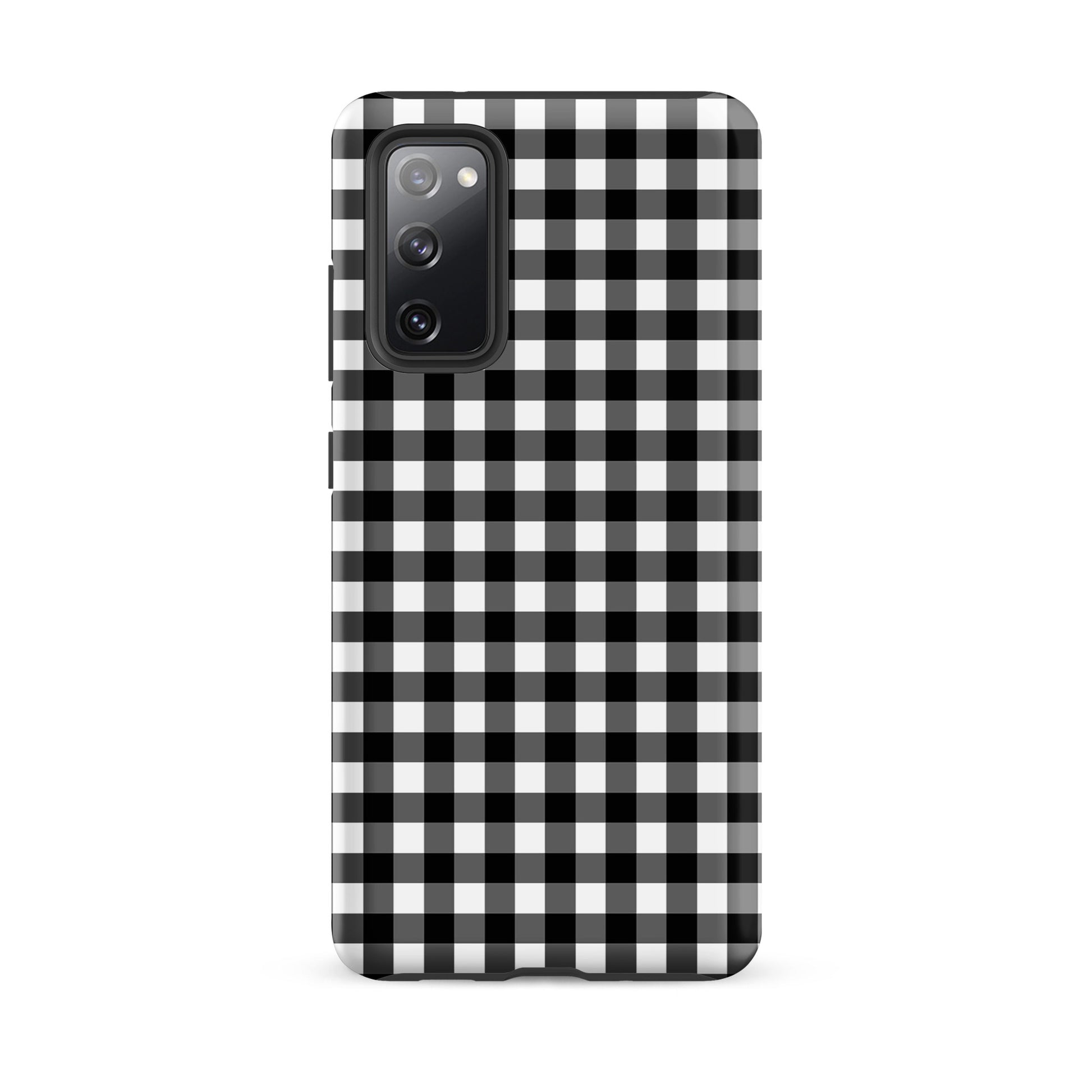 Phone Case for Samsung Galaxy with black and white gingham pattern offering style and protection