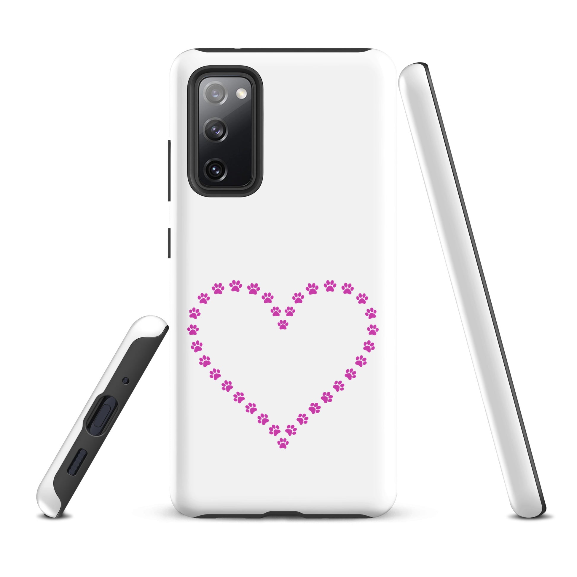 Phone Case for Samsung Galaxy with paw print heart design, ideal for pet lovers and animal enthusiasts seeking style and protection.