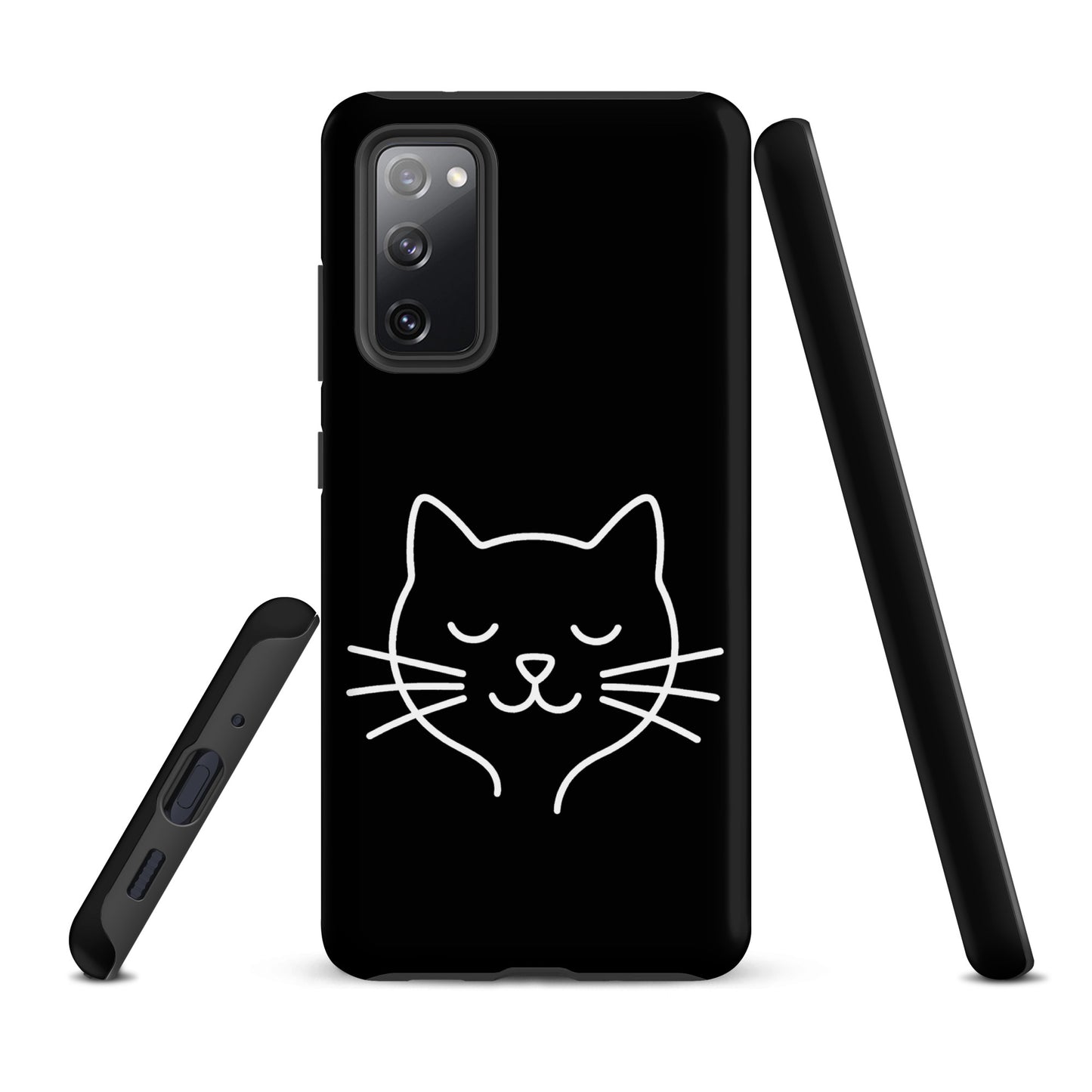 Phone Case for Samsung Galaxy with minimalist cat line art design, ideal for cat lovers seeking style and protection.