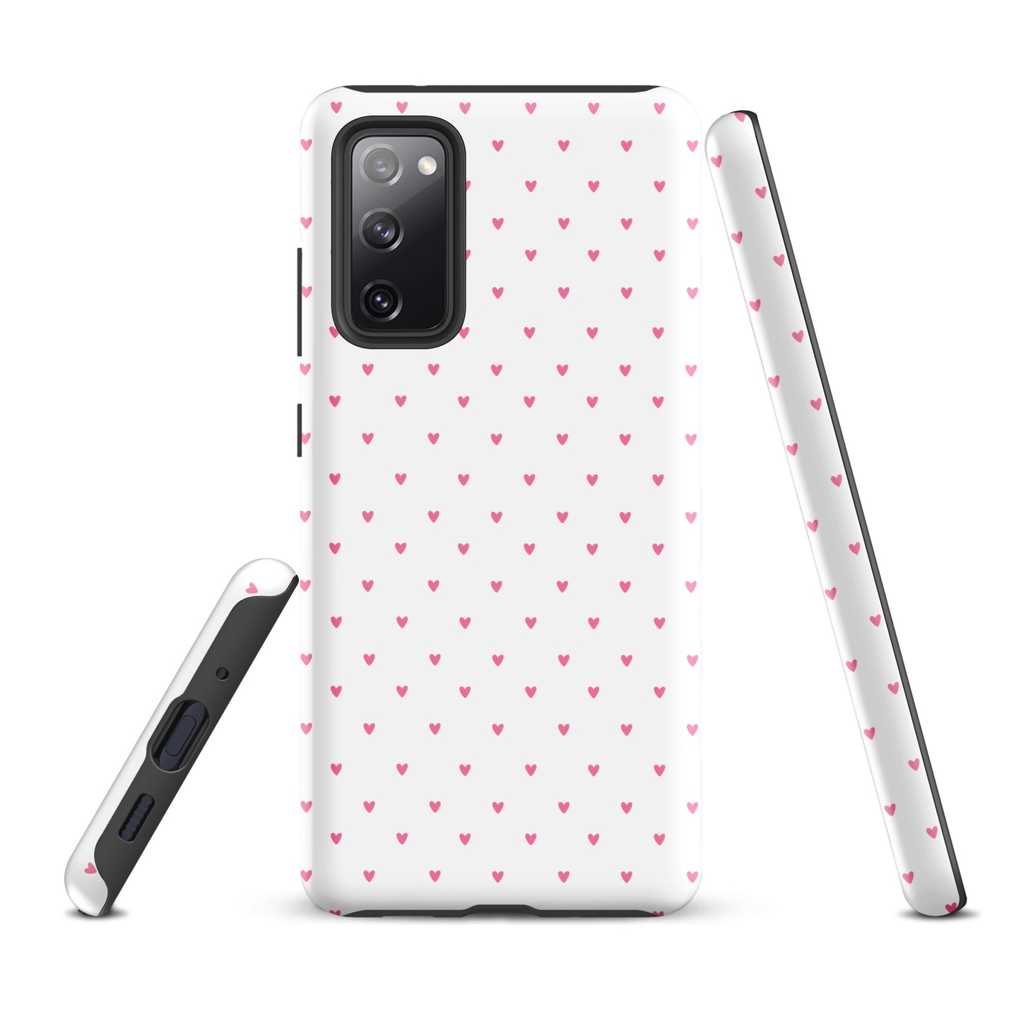 Phone Case for Samsung Galaxy with heart-dot pattern, featuring a playful polka-dot design with tiny hearts on a bold background.