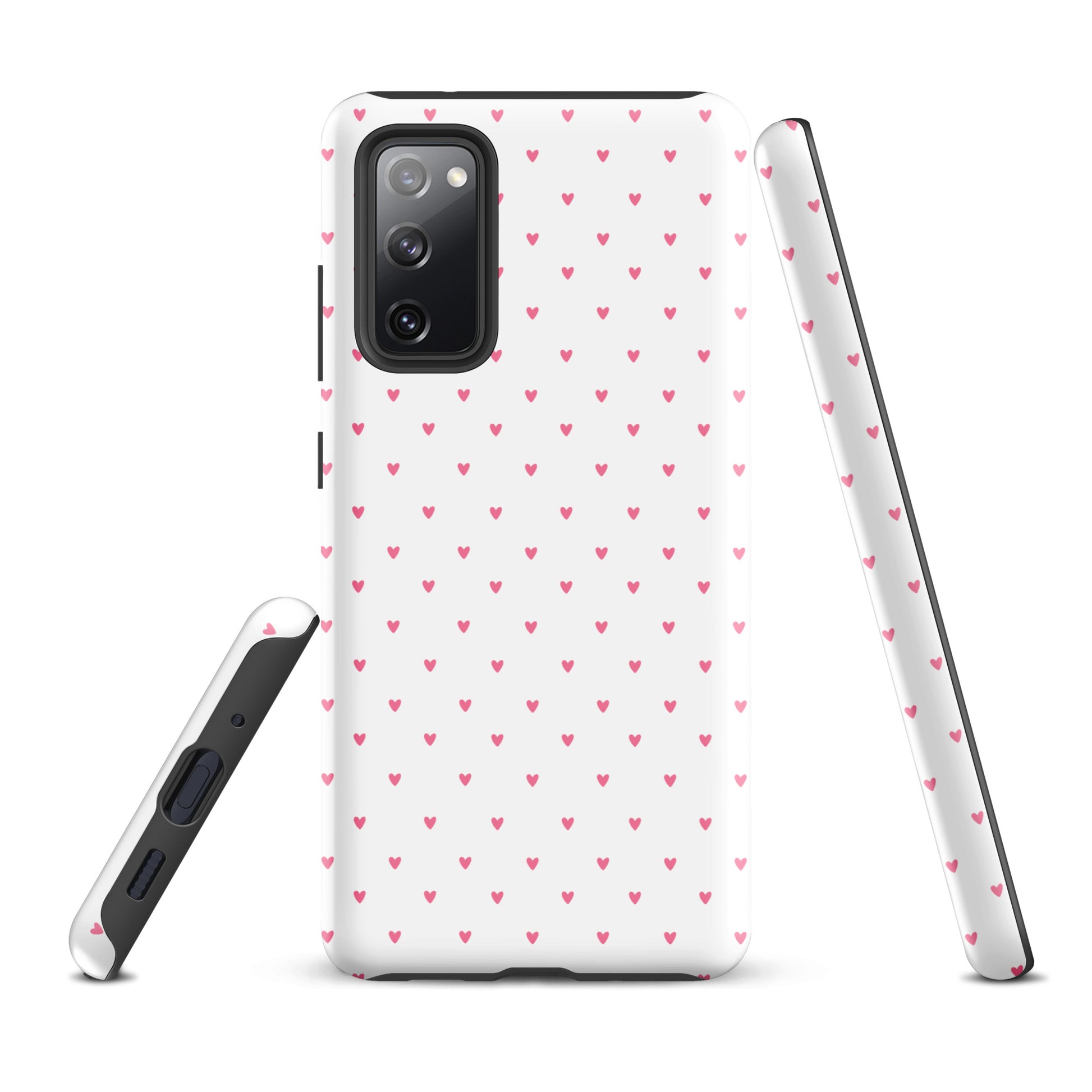 Phone Case for Samsung Galaxy with heart-dot pattern, featuring a playful polka-dot design with tiny hearts on a bold background.